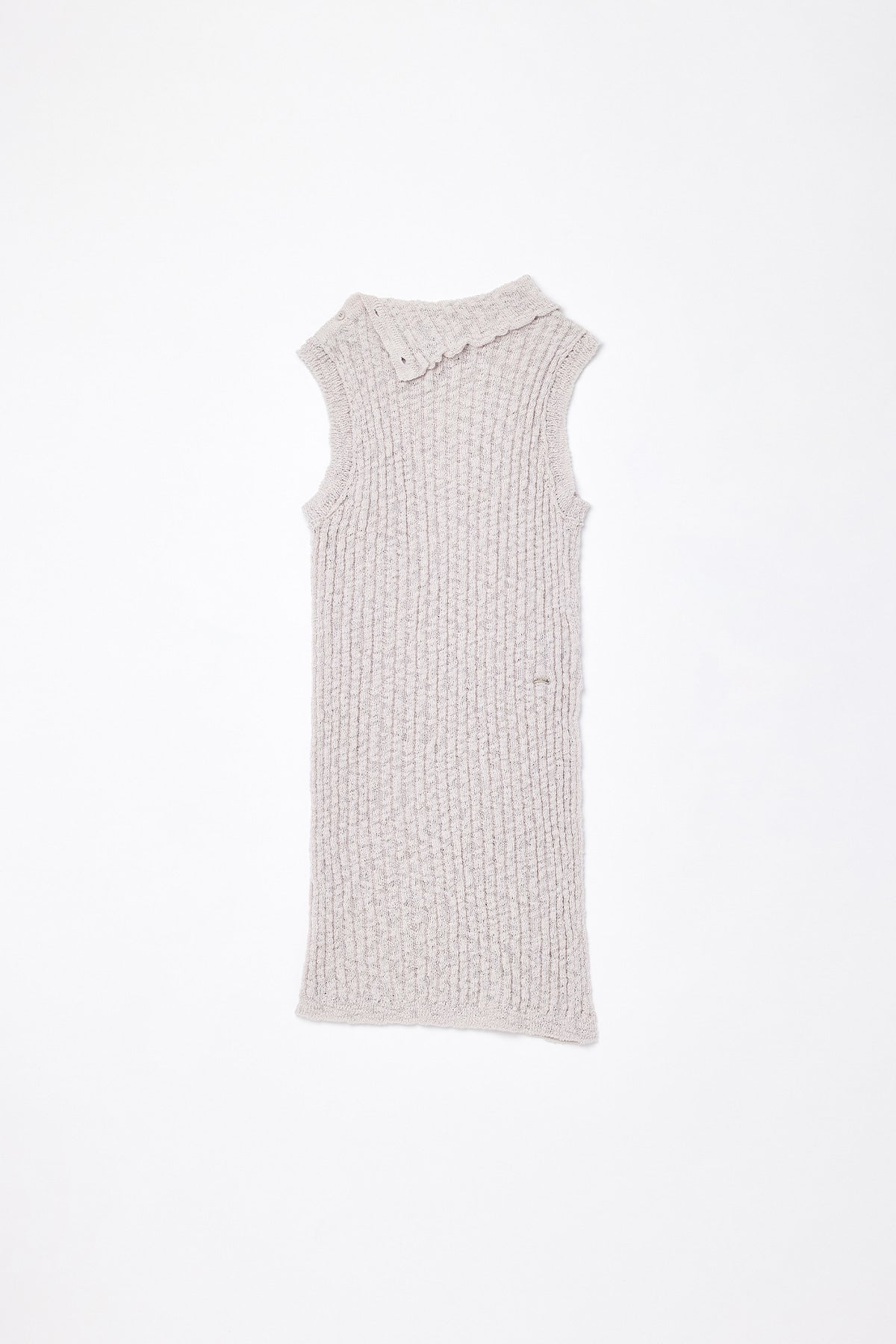 [matinkim] Side Slit Sleeveless Slub Knit Top IN Light Grey