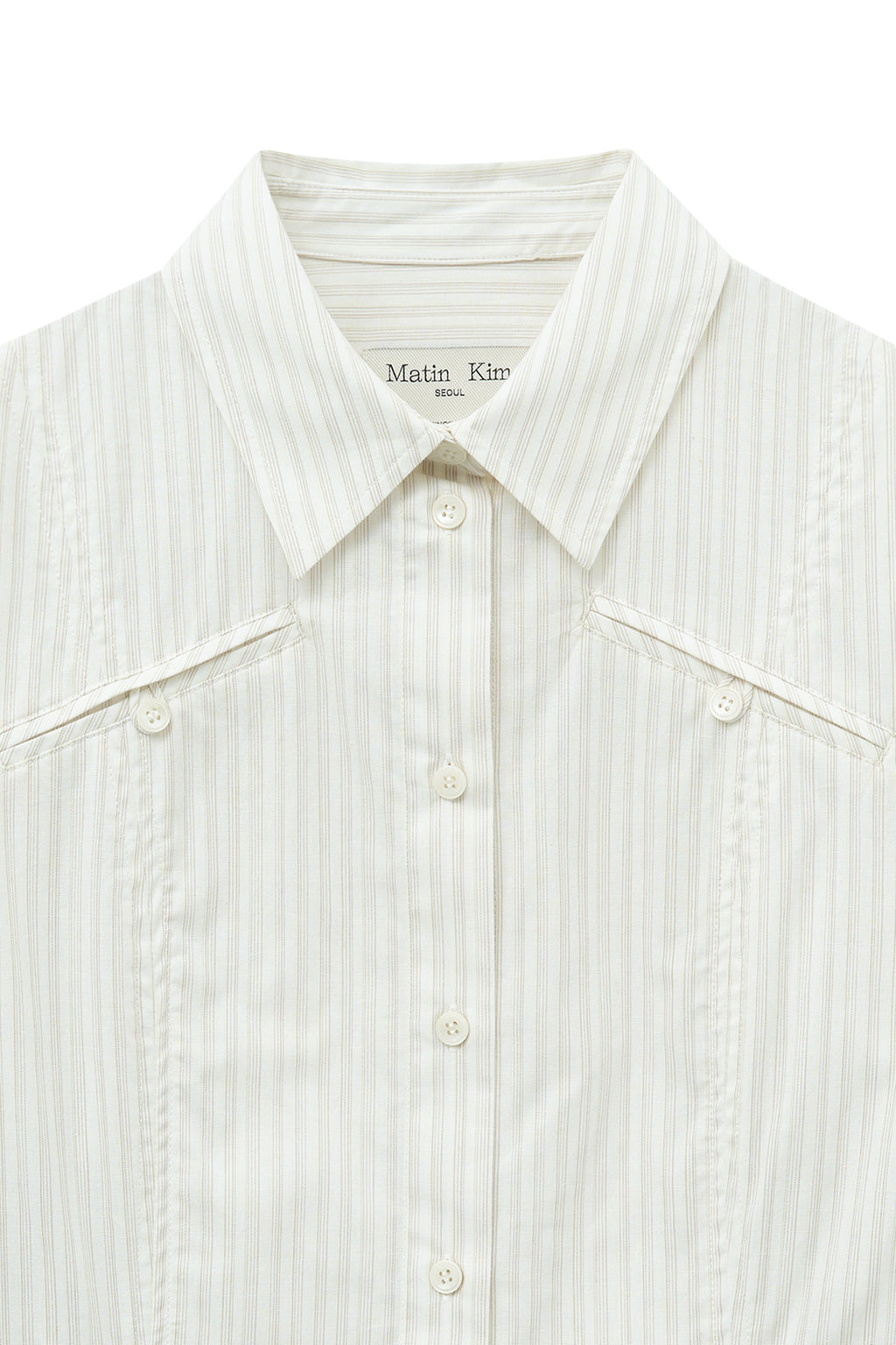 [matinkim] POCKET LINE POINT SHIRT IN BEIGE