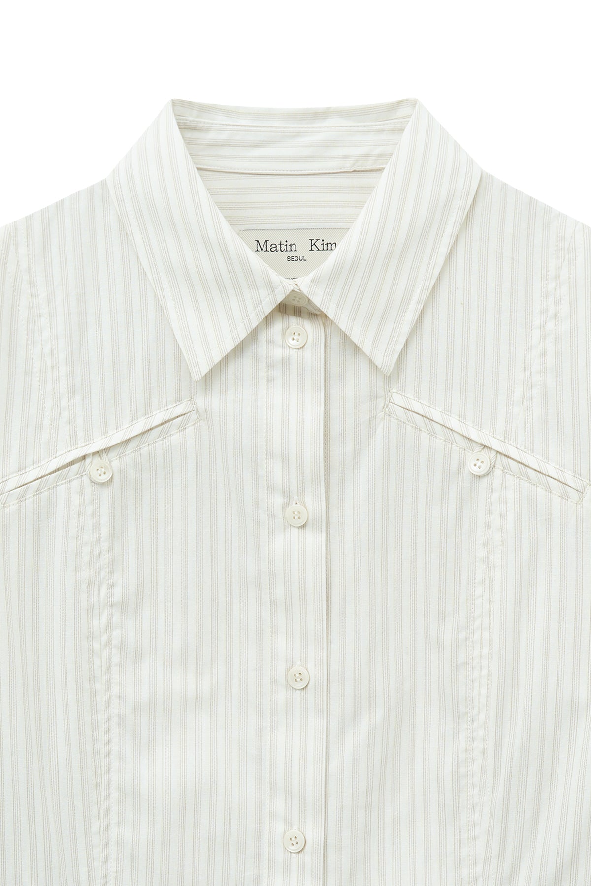 [matinkim] POCKET LINE POINT SHIRT IN BEIGE