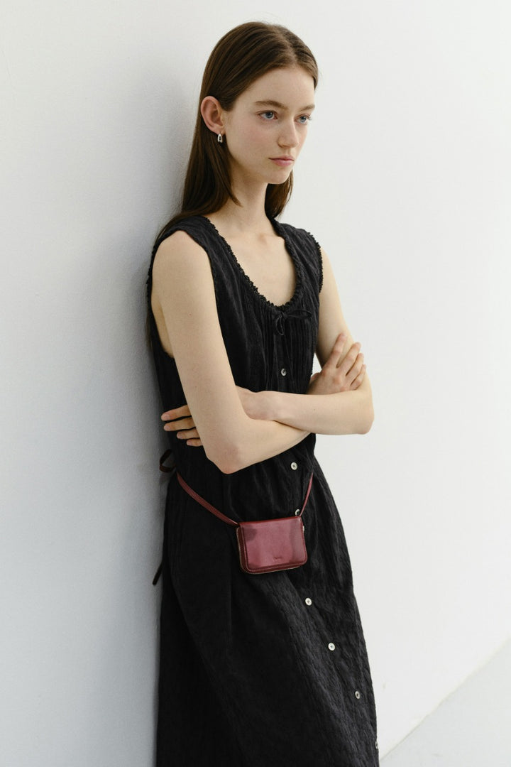 Dunst Needlework Babydoll Dress Black
