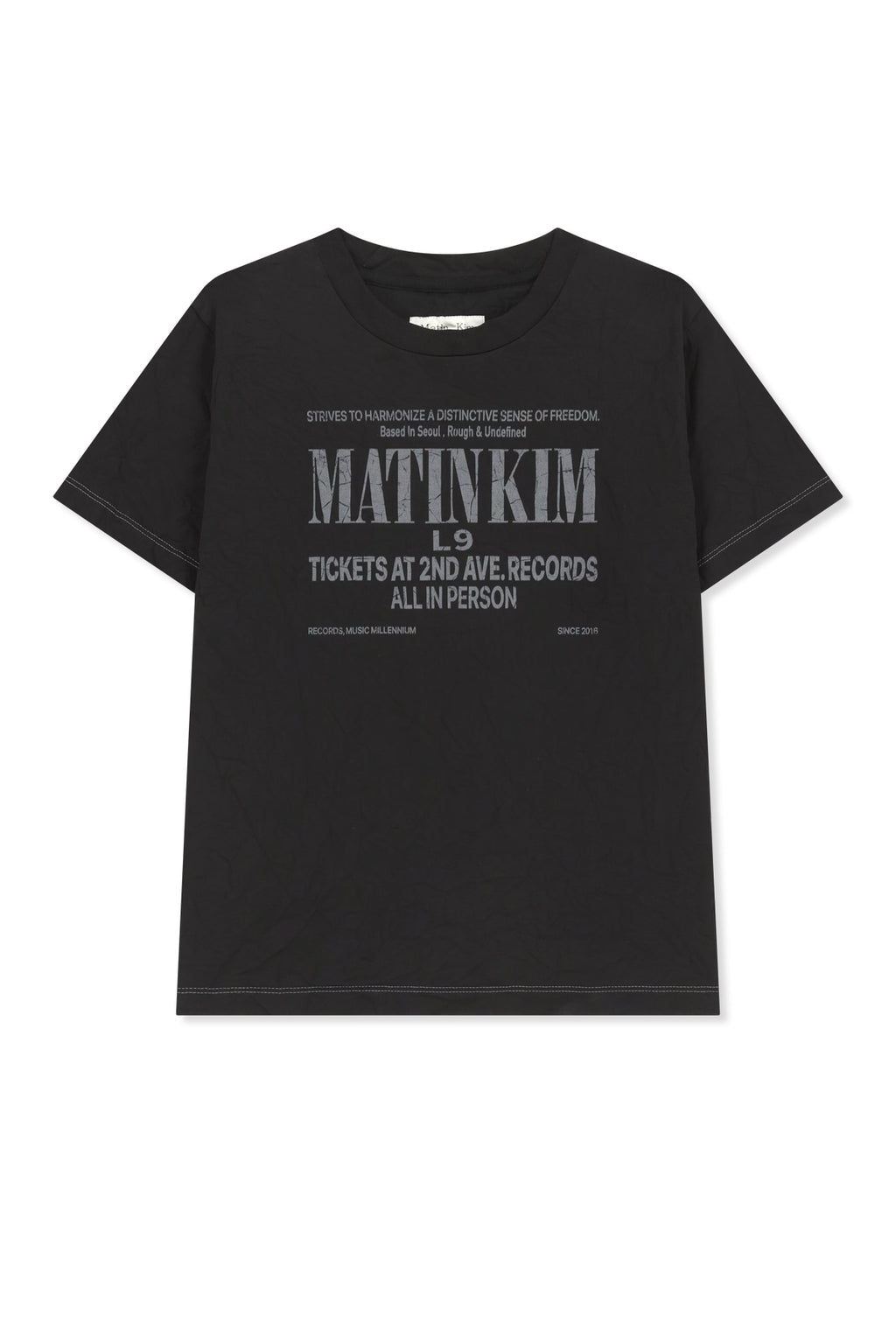 Matinkim Lettering Graffiti Crease Top IN Black