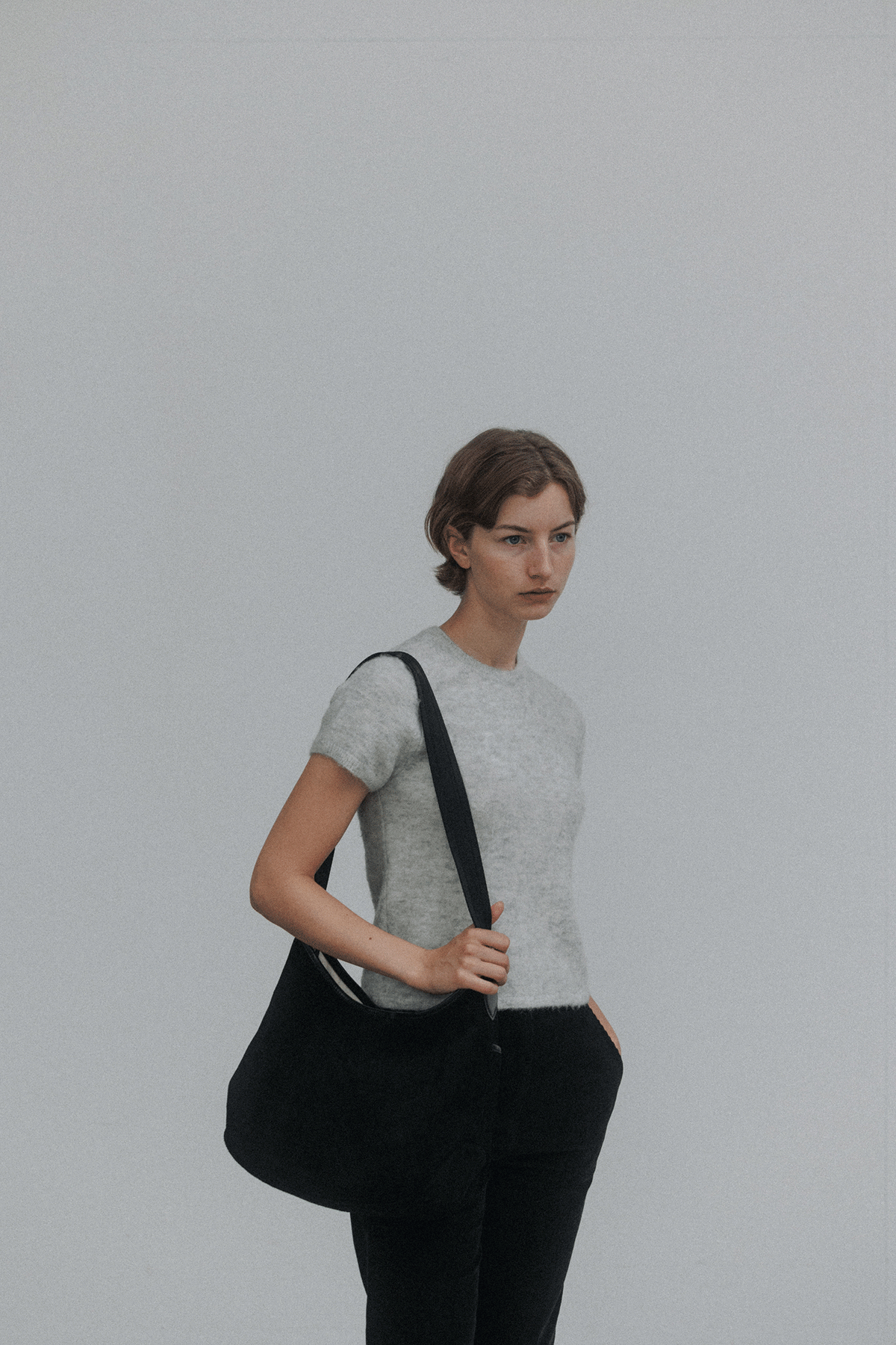 Nothing Written Kotte alpaca short sleeve knit (Gray)