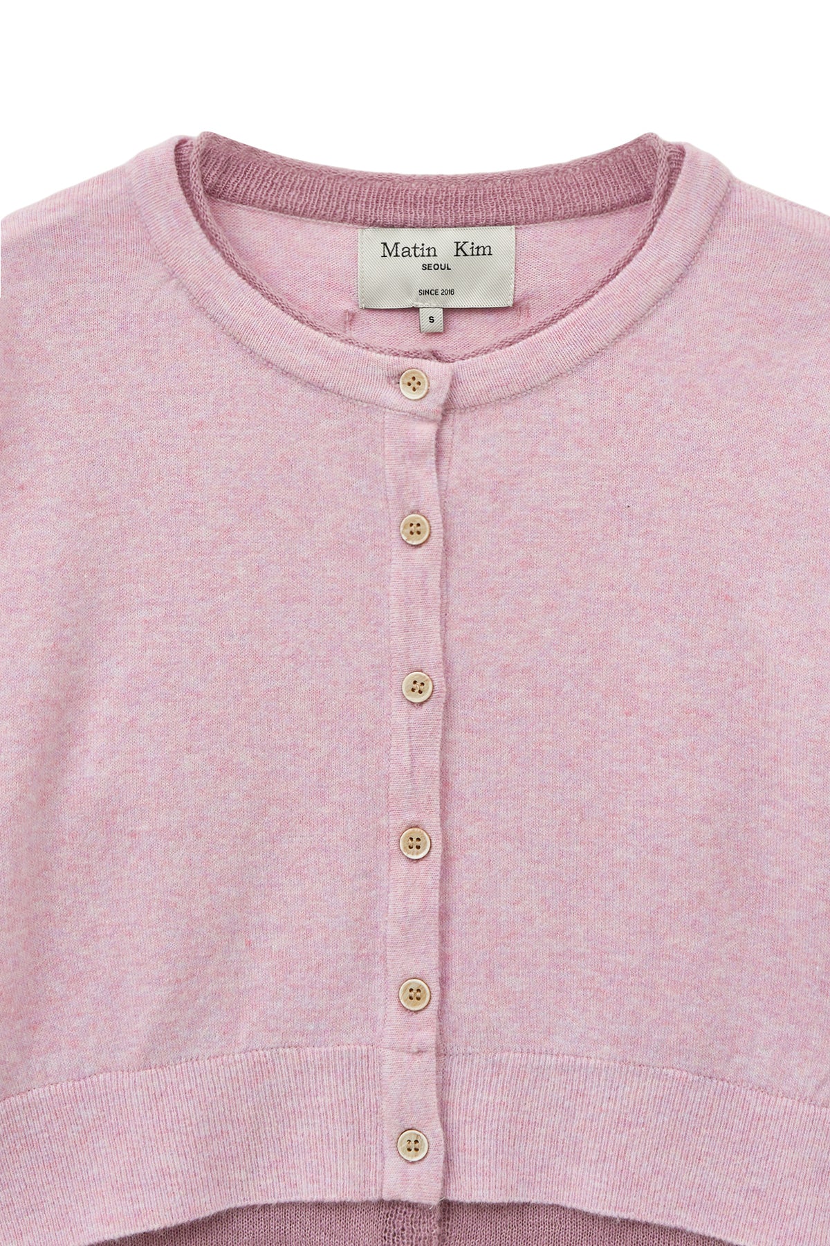 [matinkim] LAYERED TEXTURE KNIT CARDIGAN IN LILAC