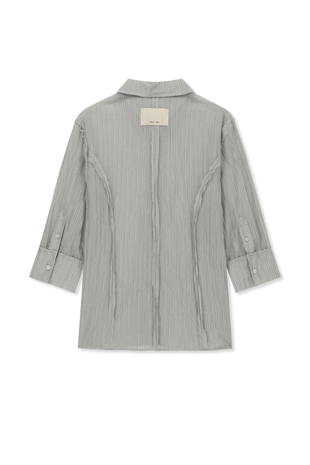Matinkim Raw Edge Crinkle Blouse IN Light Grey