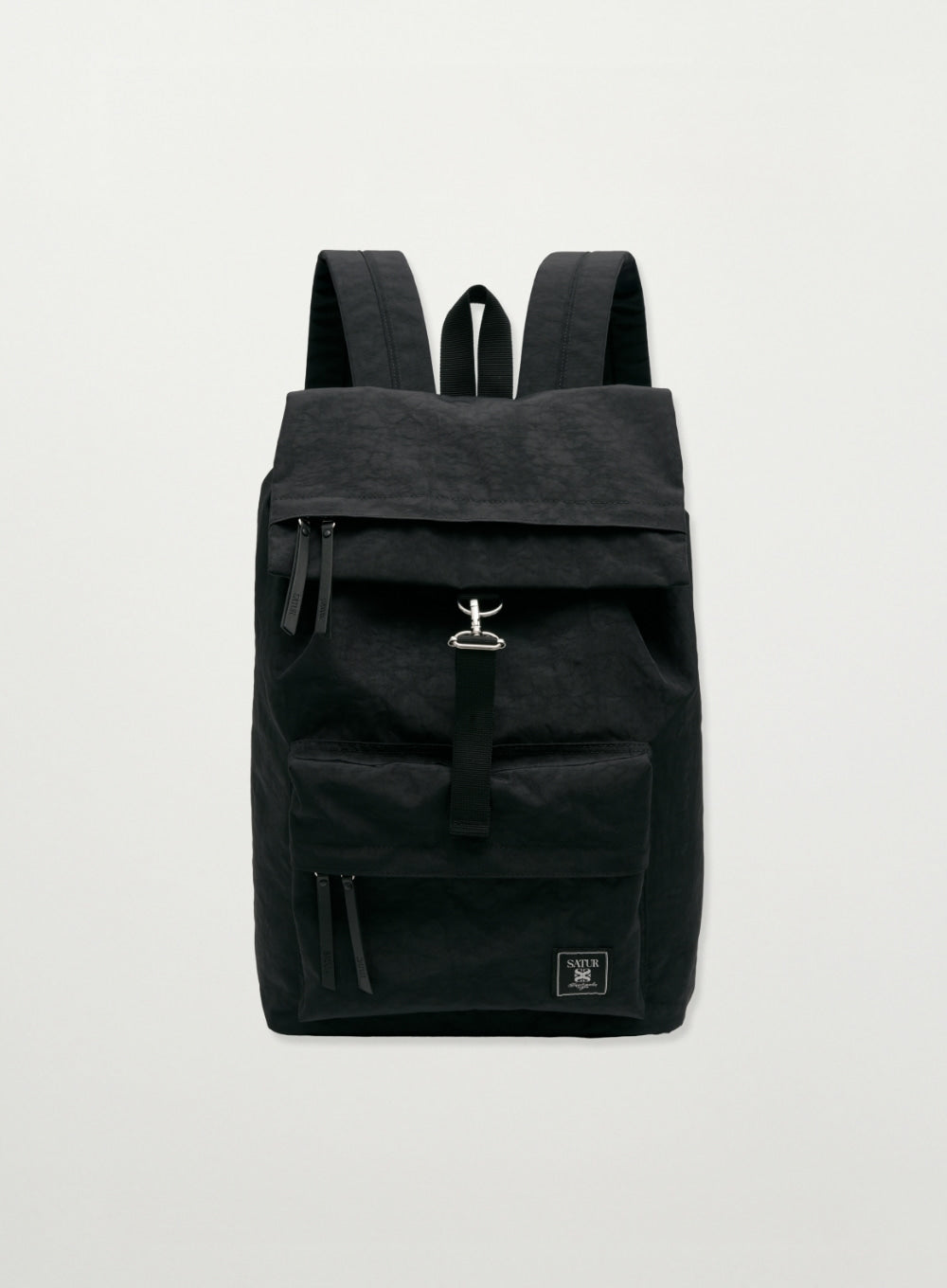 satur Nylon Washed Backpack - Black - View 3