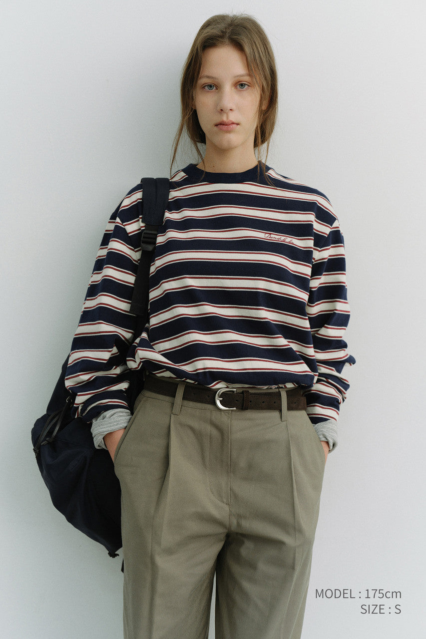 Dunst Unisex Striped T-Shirt Navy Stripe