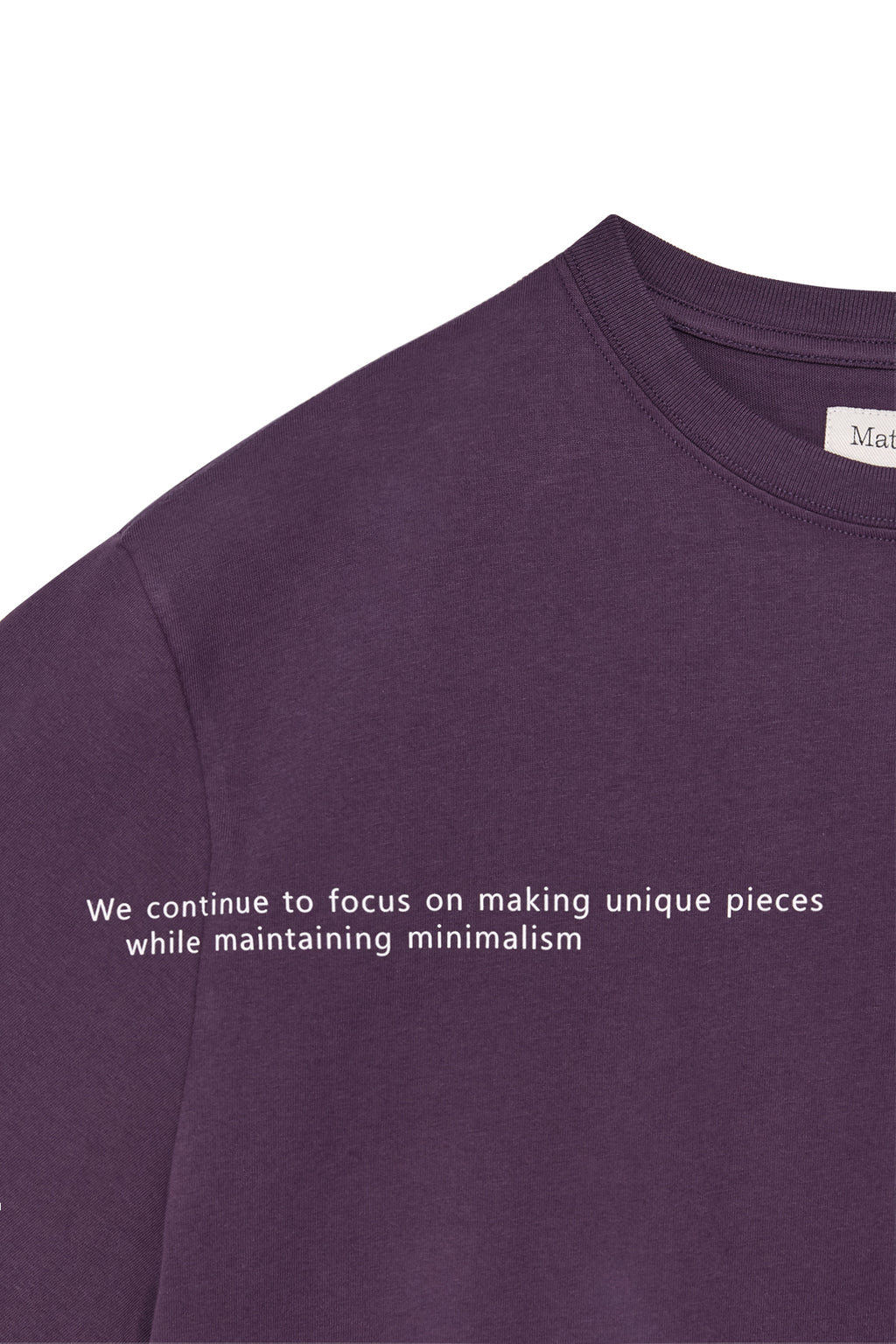[matinkim] HALF TEXT LOGO TOP FOR WOMEN IN PURPLE