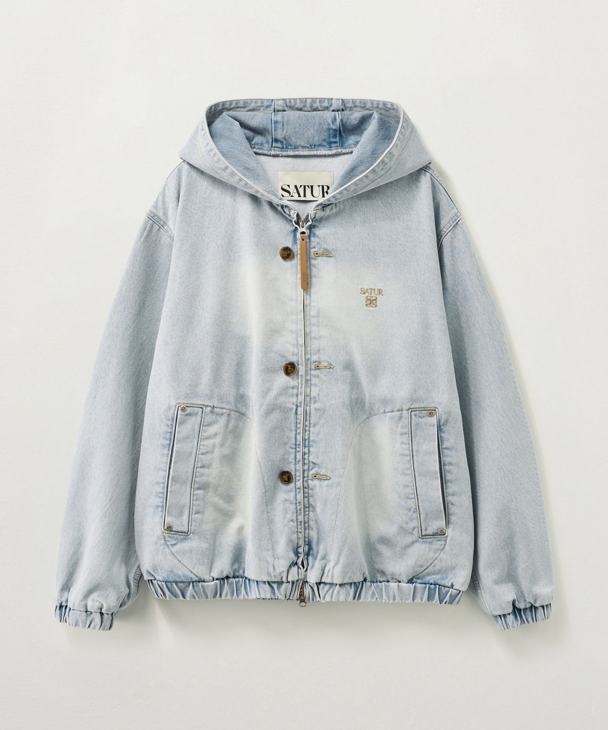 Satur Teo Denim Blouson Jacket - Light Blue