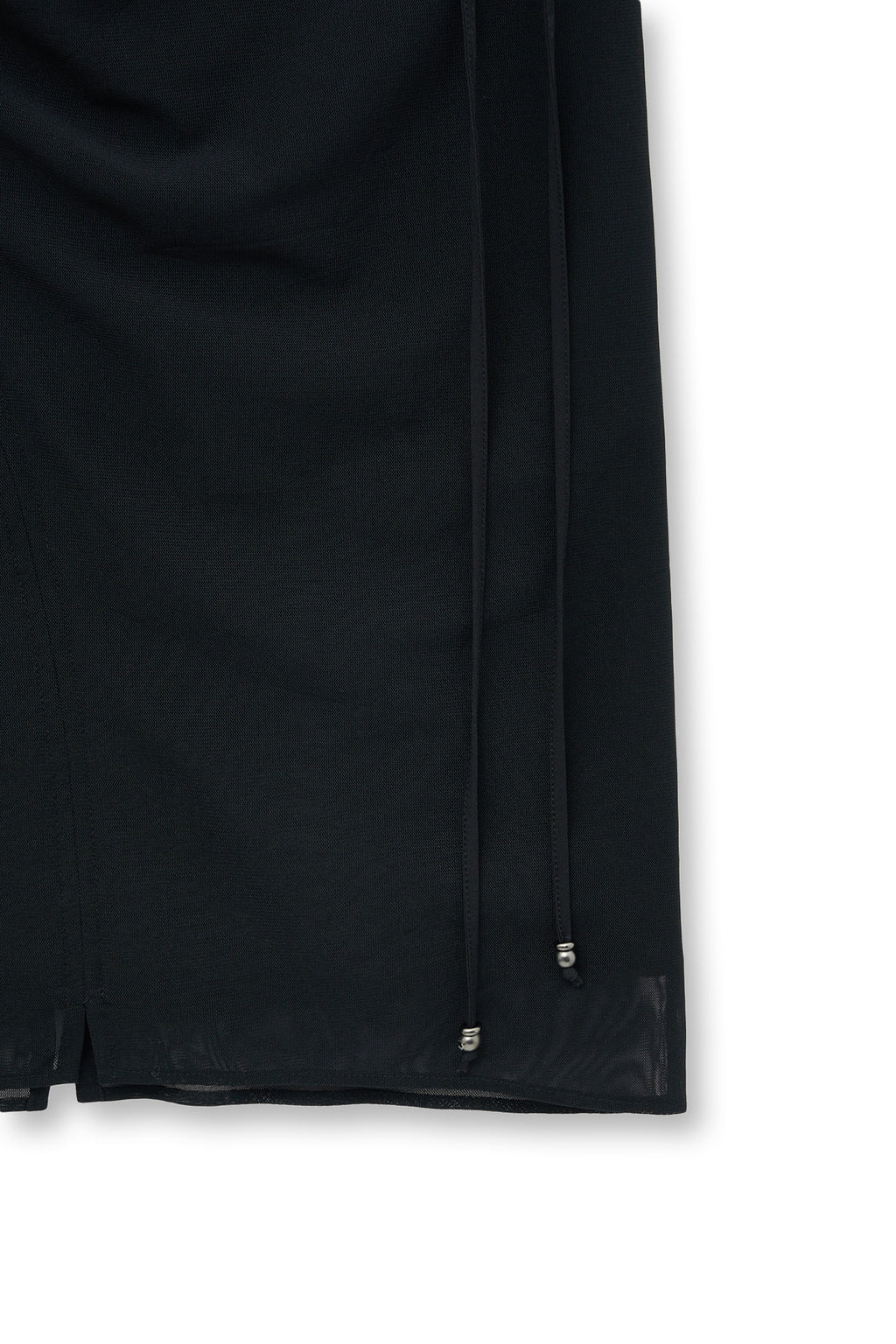 [matinkim] LAYERED STRING MIDI SKIRT IN BLACK