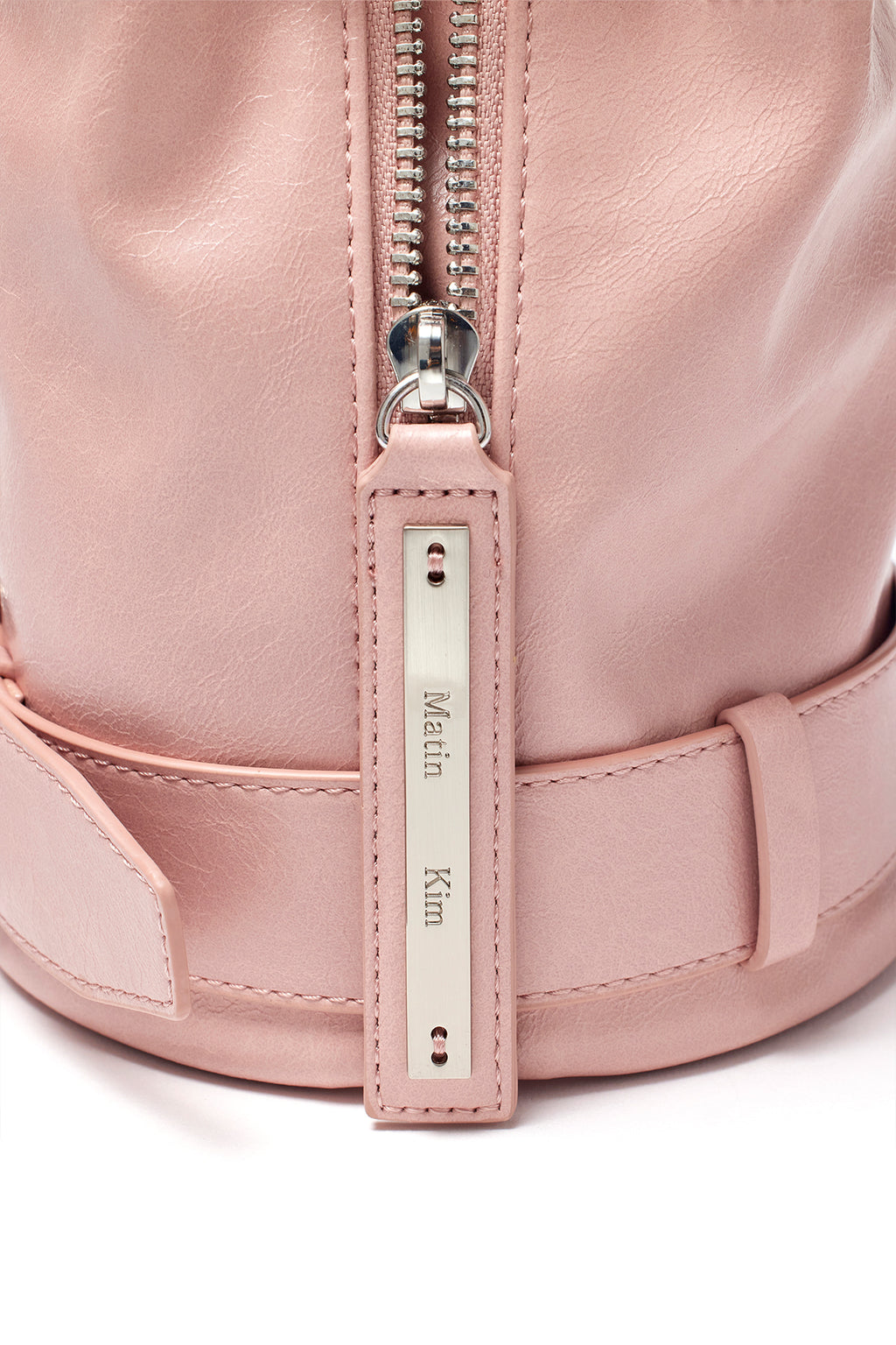 [matinkim] BELTED MINI BUCKET BAG IN PINK