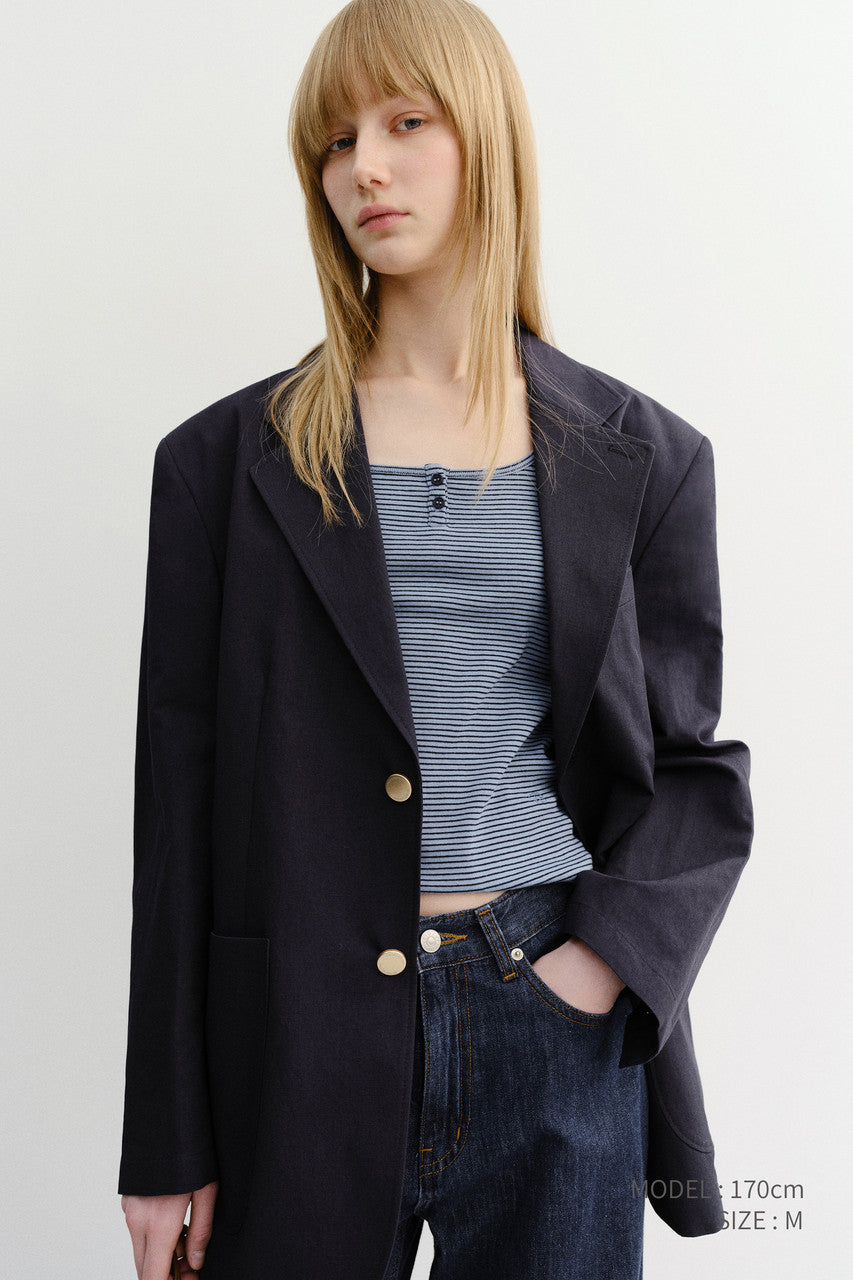 Dunst Unisex Classic Linen Jacket Navy