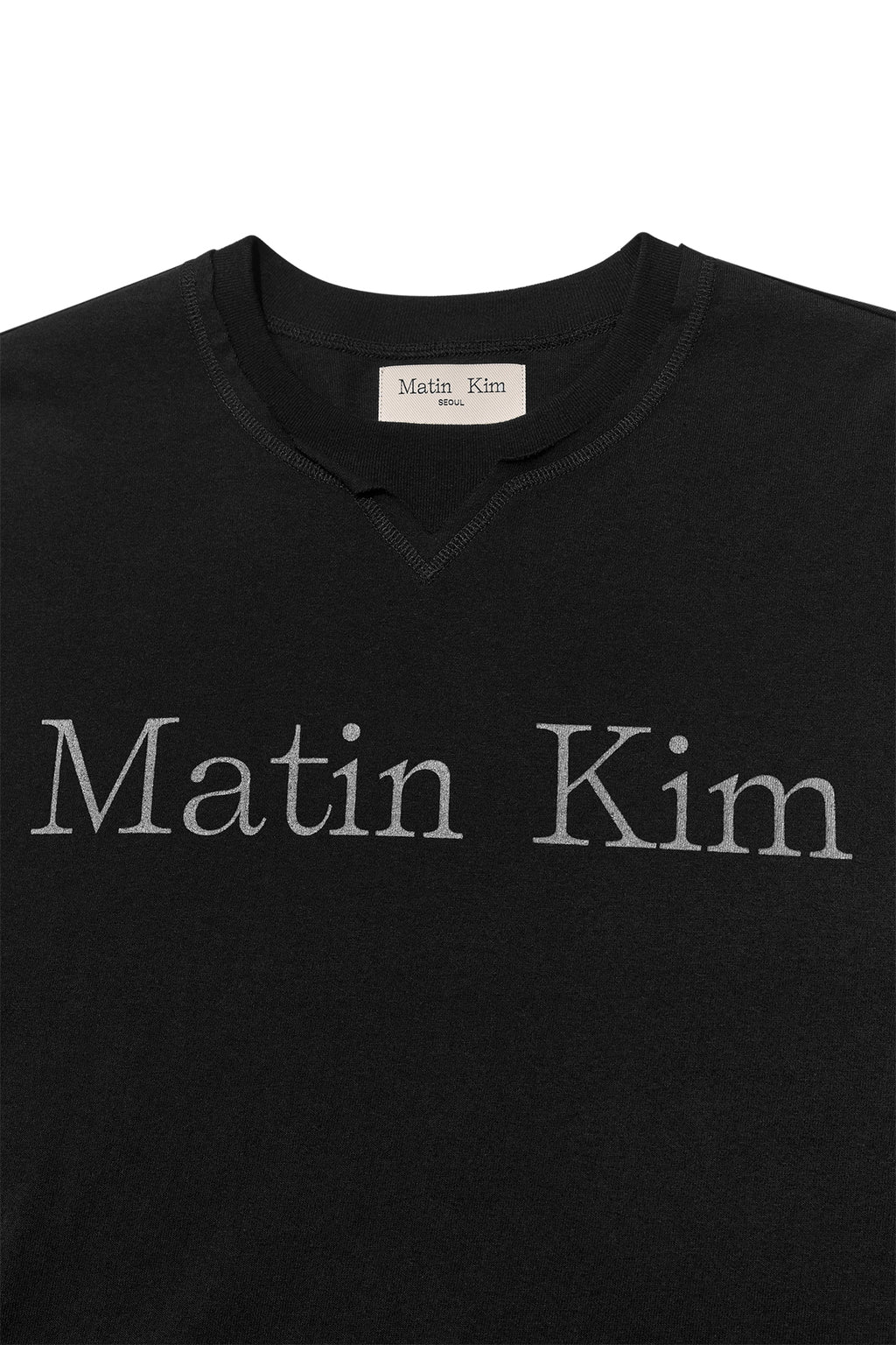 [matinkim] MATIN LOGO TYPO LONG SLEEVE TOP IN STRONG BLACK