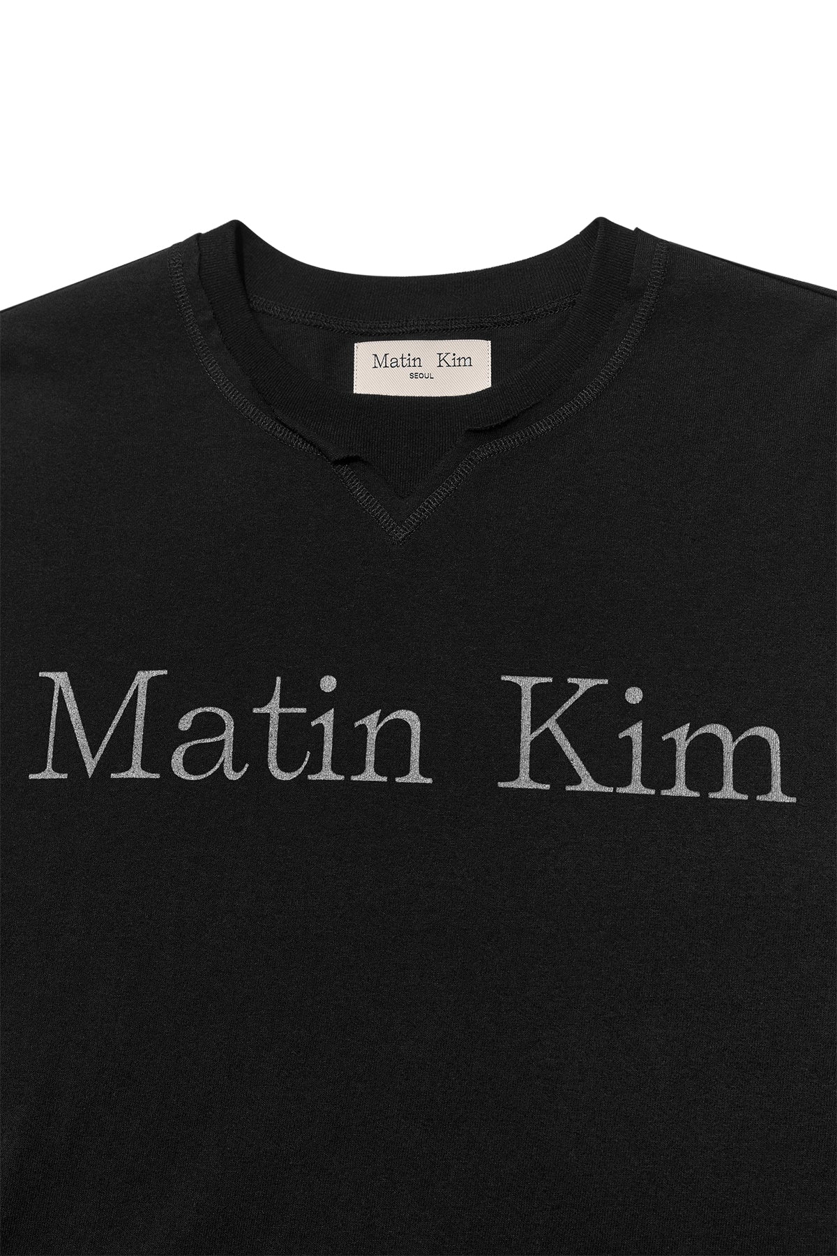 [matinkim] MATIN LOGO TYPO LONG SLEEVE TOP IN STRONG BLACK