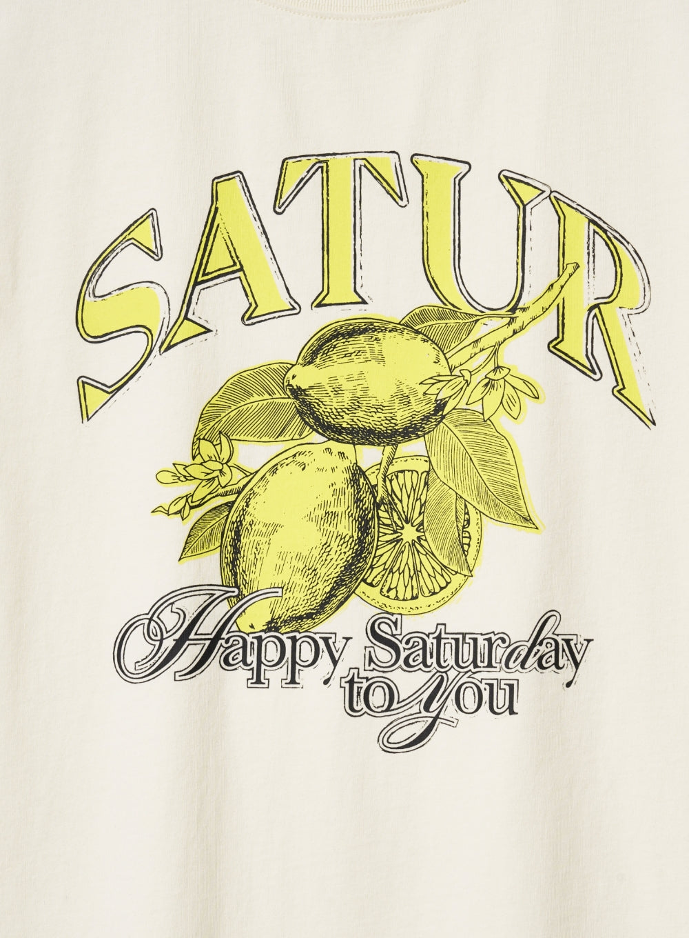 [satur] (W) Citron Summer Graphic Sleeveless - Retro Ivory