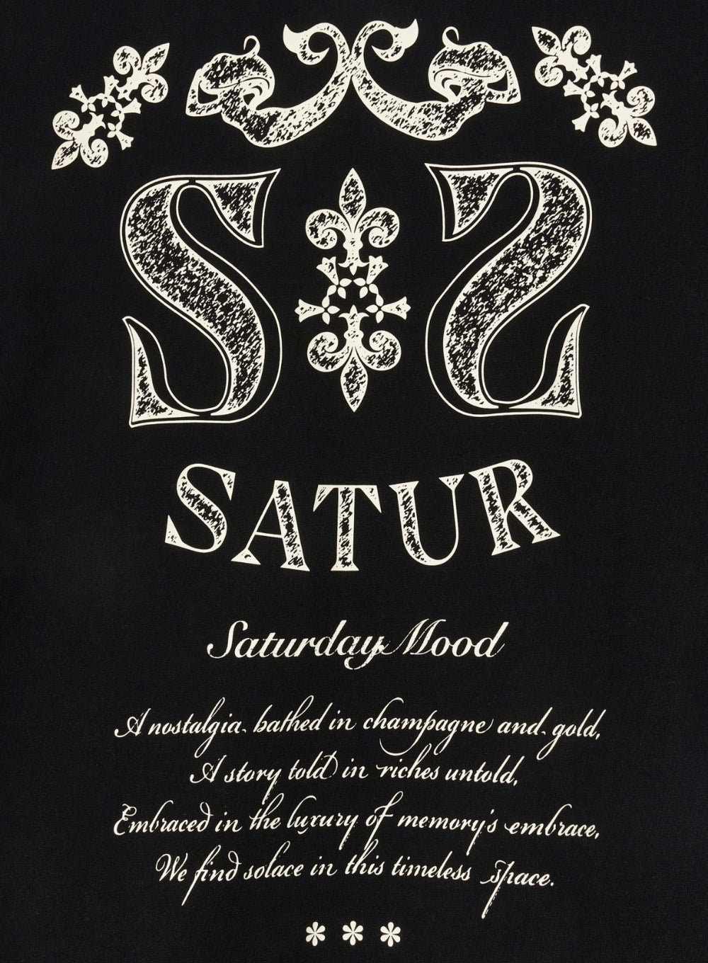 [satur] (W) Classy Nostalgia Vintage Graphic T-Shirt - Newtro Black