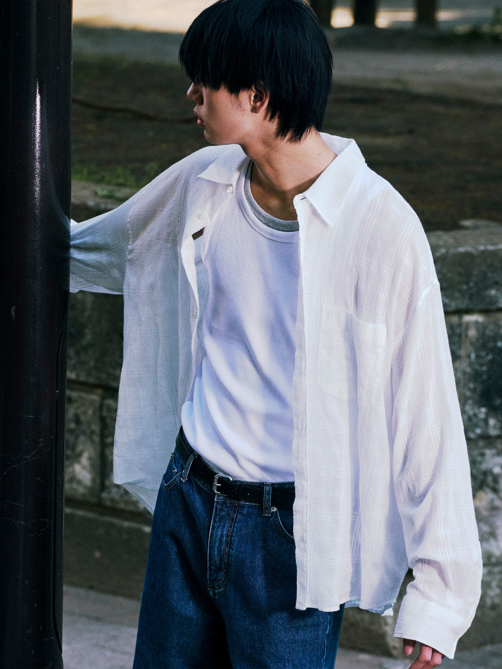 Low Classic Oversized Lc Checked Shirt White
