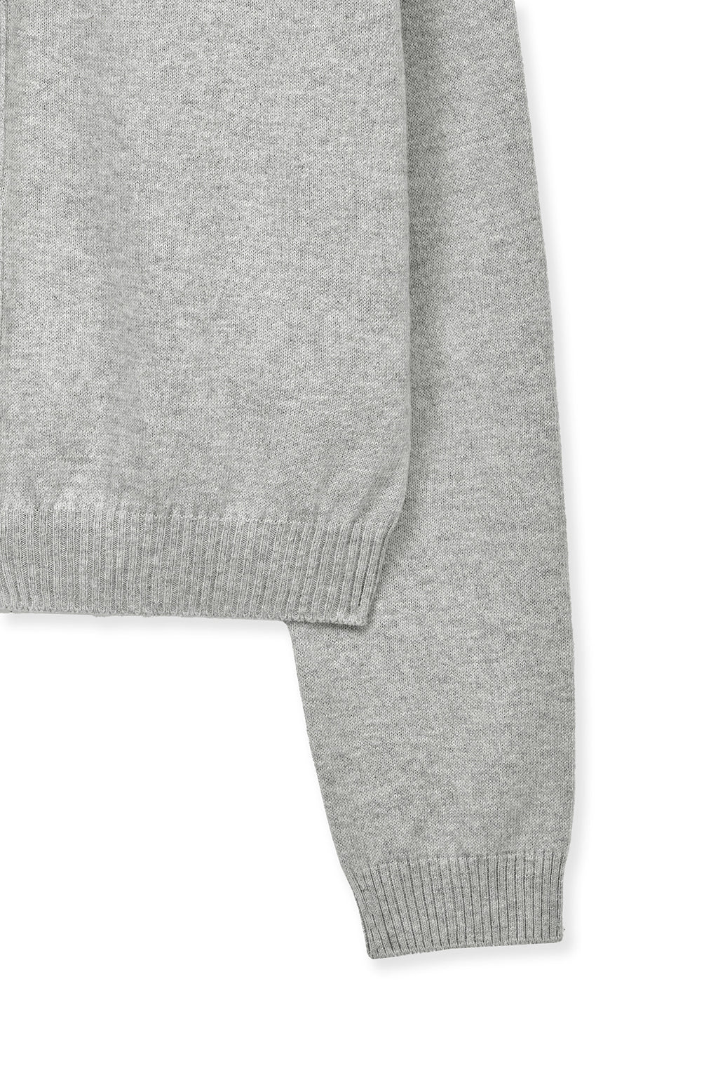 [matinkim] BACK LOGO SNAP BUTTON CARDIGAN IN GREY