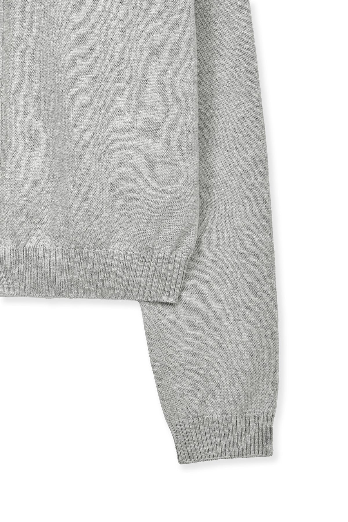 [matinkim] BACK LOGO SNAP BUTTON CARDIGAN IN GREY