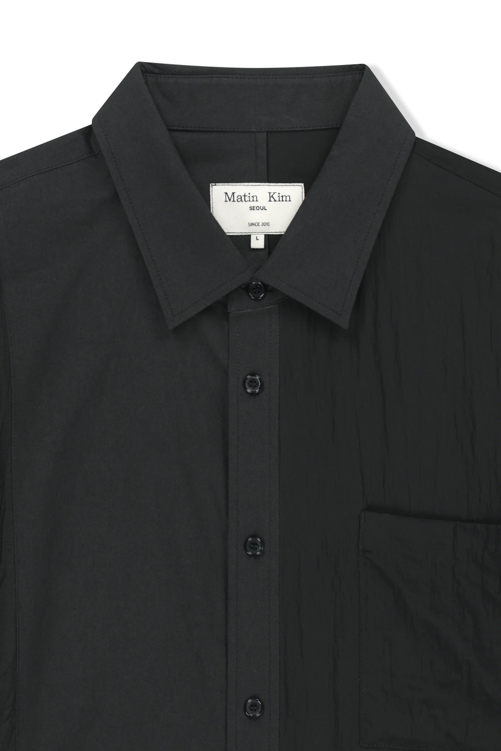 Matinkim Mixed Panel Over Fit Shirt IN Black