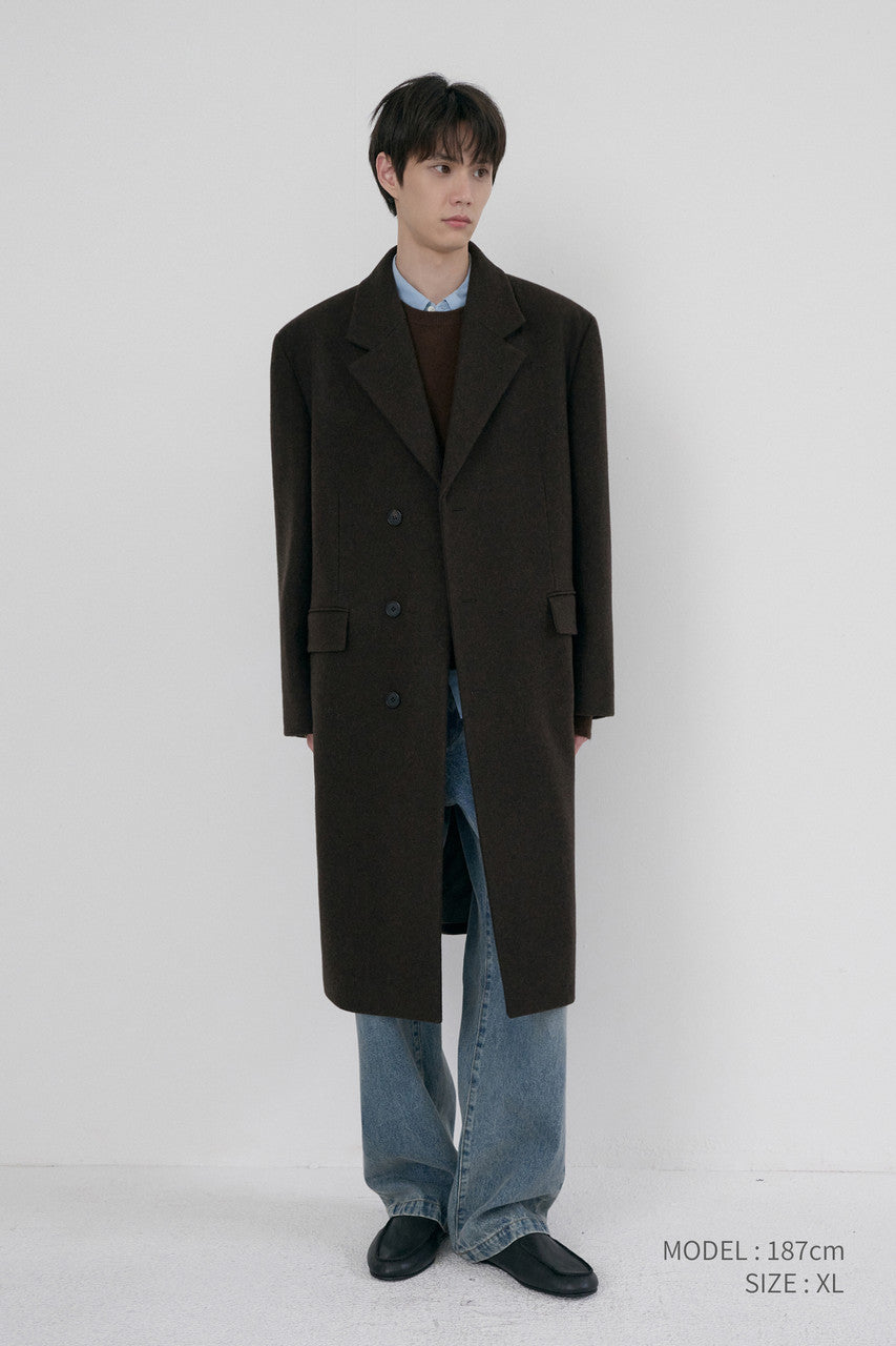 Dunst Unisex Boxy Tailored Coat Deep Brown