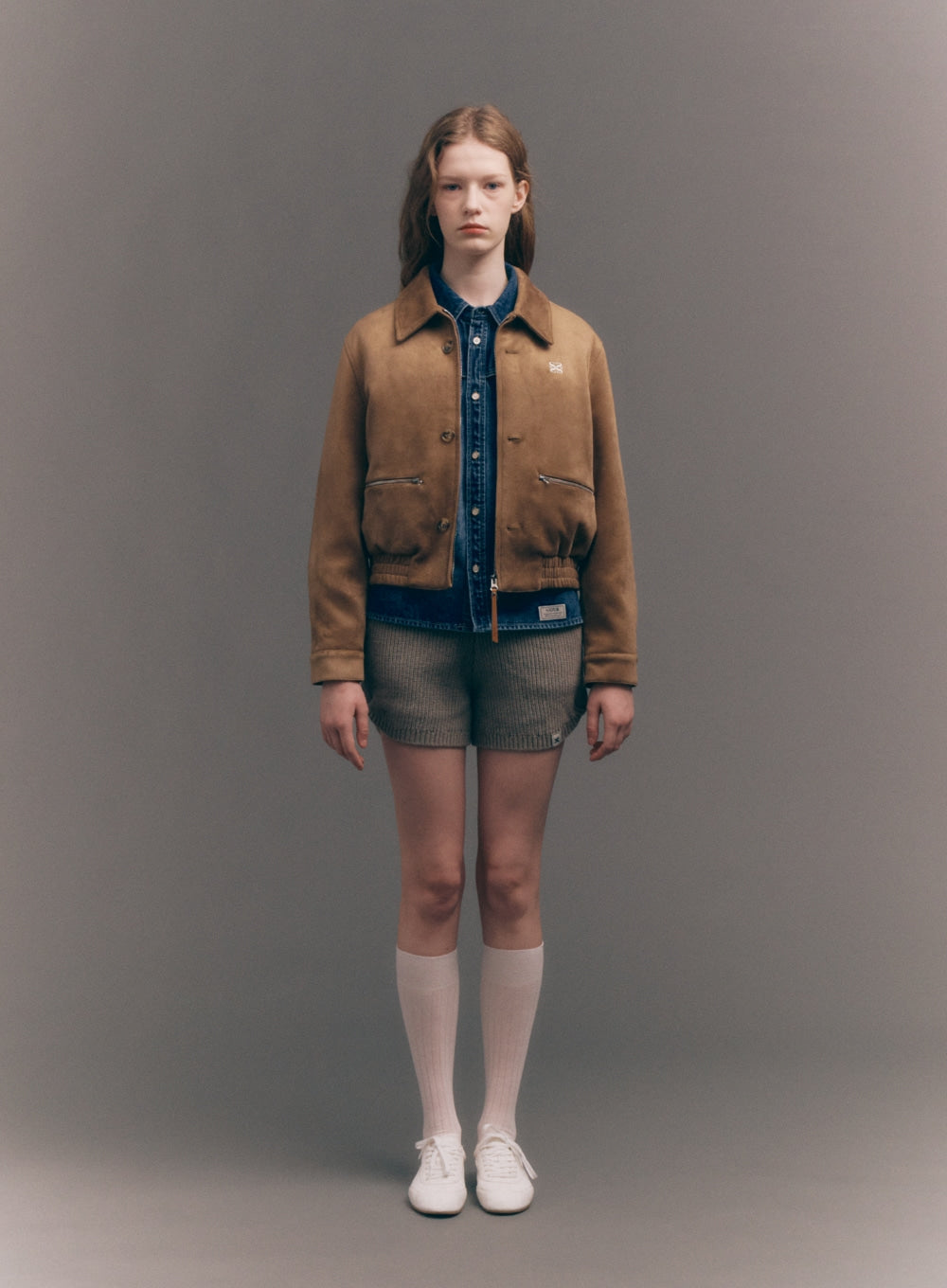 [satur] (W) Cashmere Blend Knit Shorts - Taupe Brown