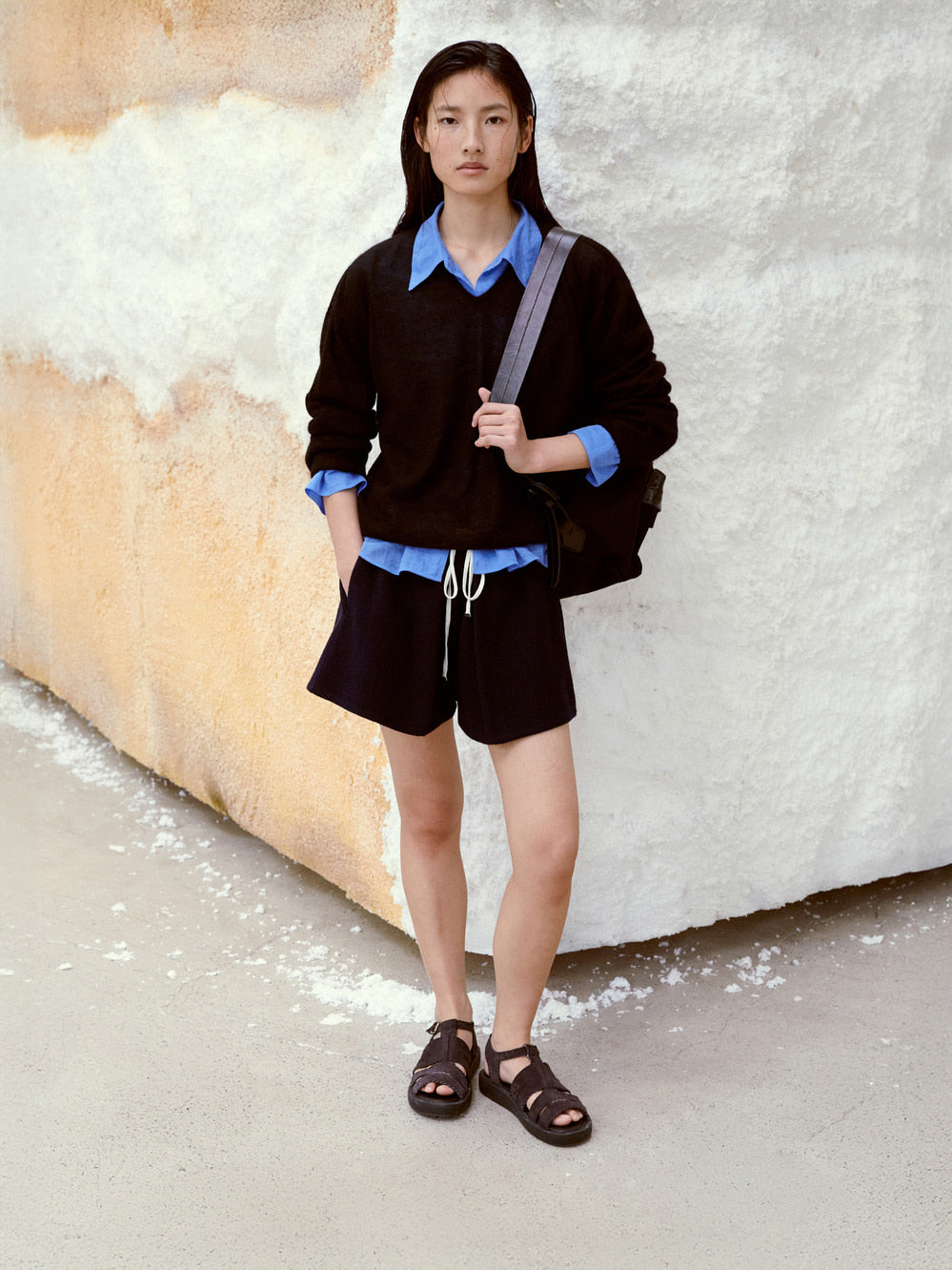 Low Classic Drawstring Fleece Shorts Navy