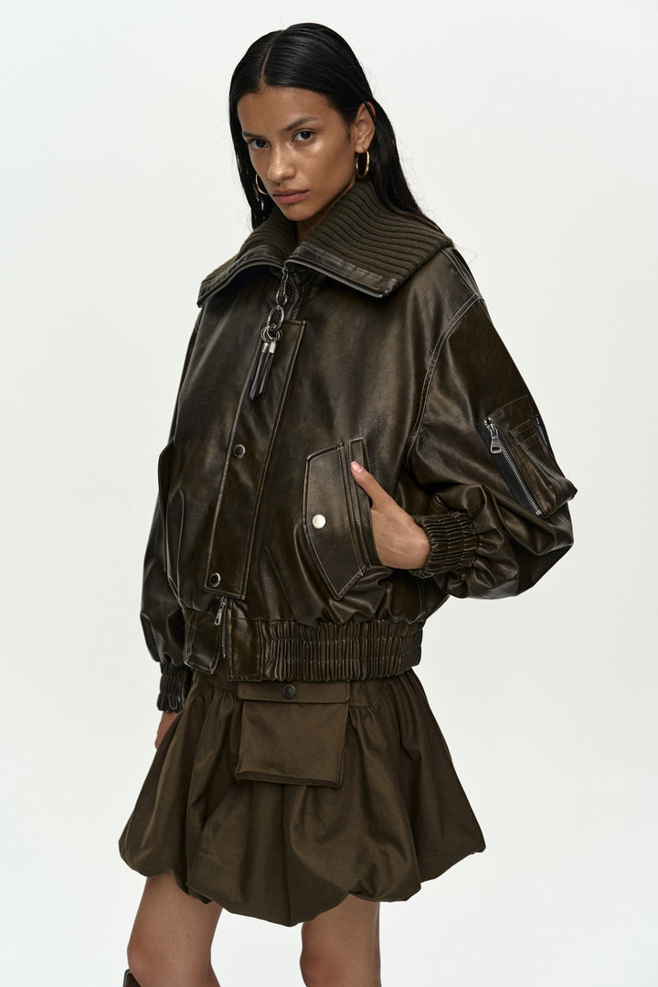 Andersson Bell Knit-Collar MA-1 Bomber Jacket