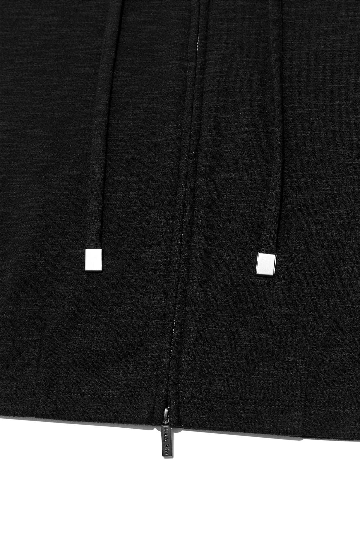 [matinkim] SLEEVE SLIT POINT HOODY ZIP UP IN BLACK