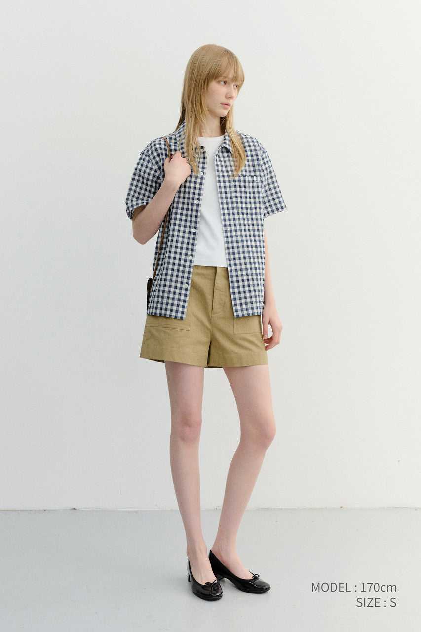 Dunst Unisex Checked Pajama Shirt Navy Check