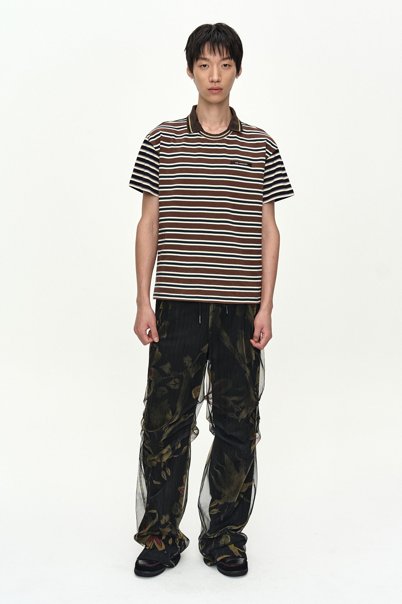 Andersson Bell Stripe Layered Collar T-Shirt