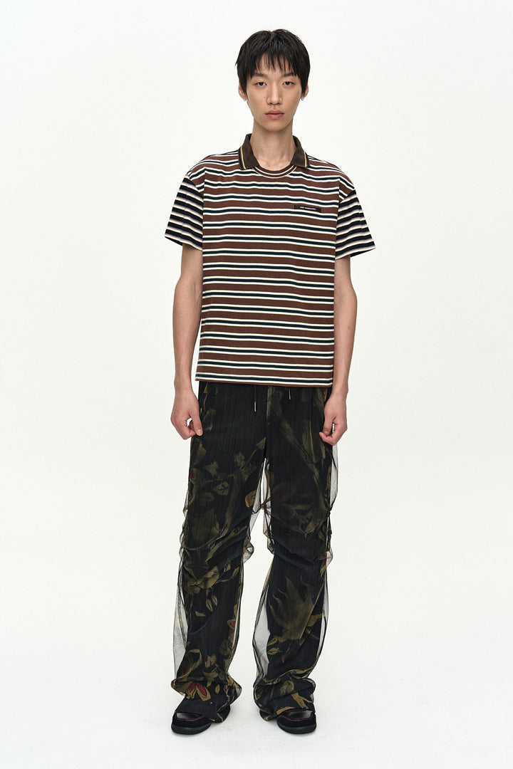 Andersson Bell Stripe Layered Collar T-Shirt