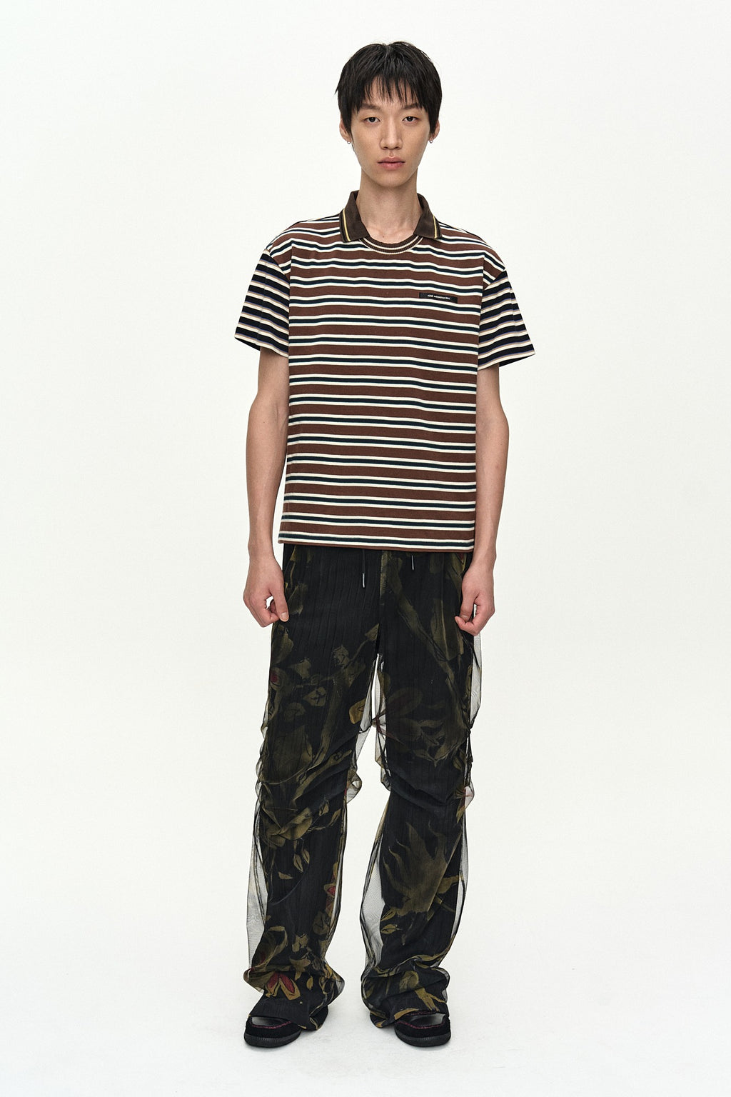 Andersson Bell Stripe Layered Collar T-Shirt