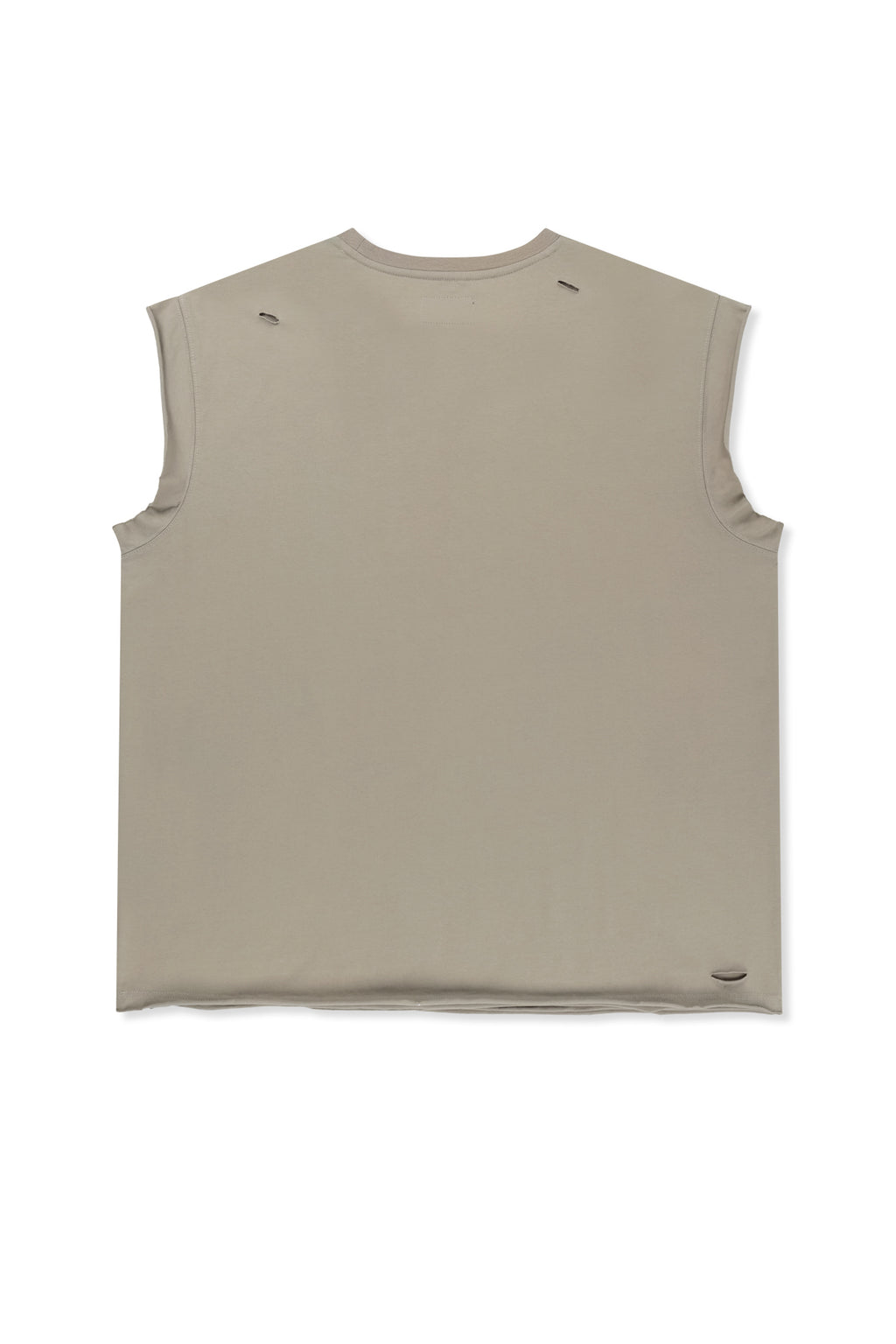 Matinkim Raw Edge Cut Out Sleeveless Top For Men IN Beige