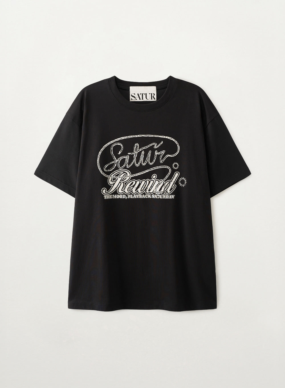 Satur Rewind Graphic T-shirt - Black