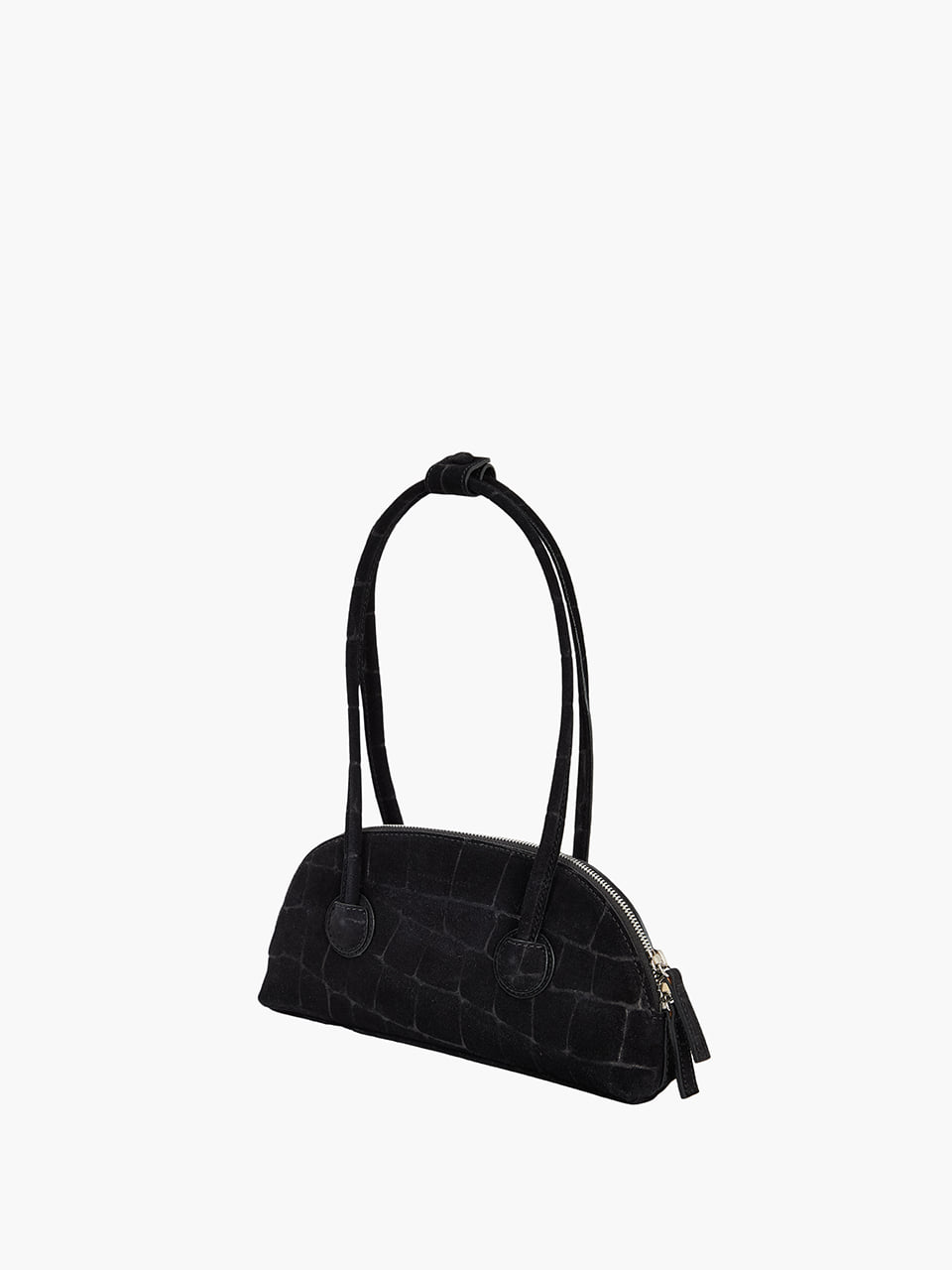 Margesherwood Bessette Shoulder black croc-effect suede