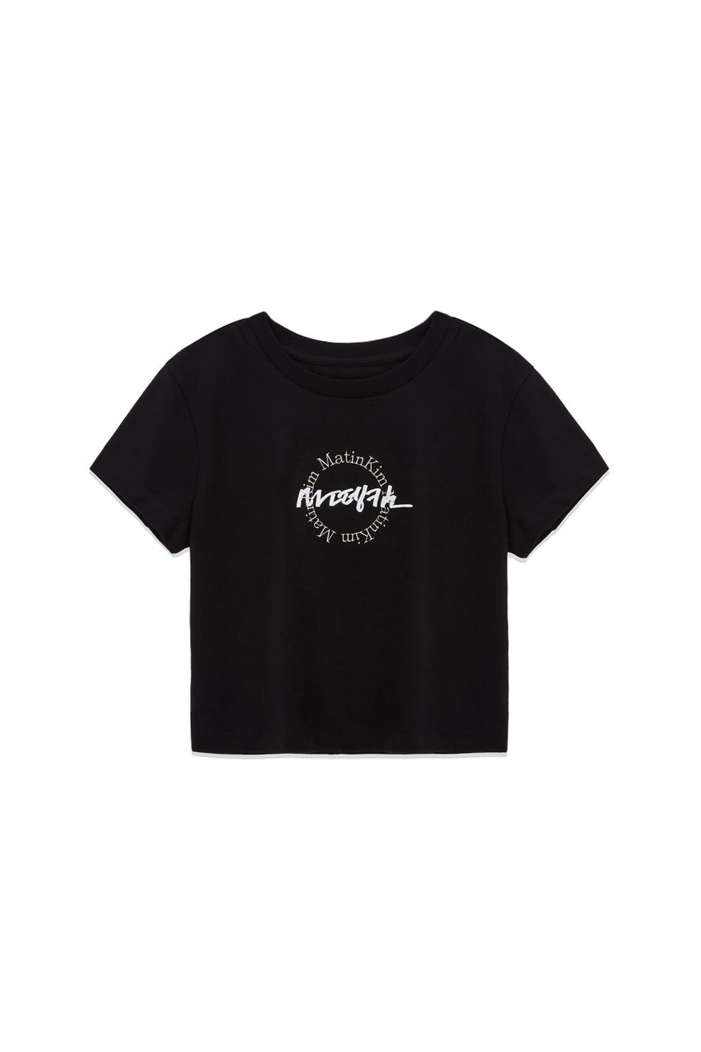 [matinkim] HANGEUL CIRCLE POINT LOGO TOP FOR WOMEN IN BLACK