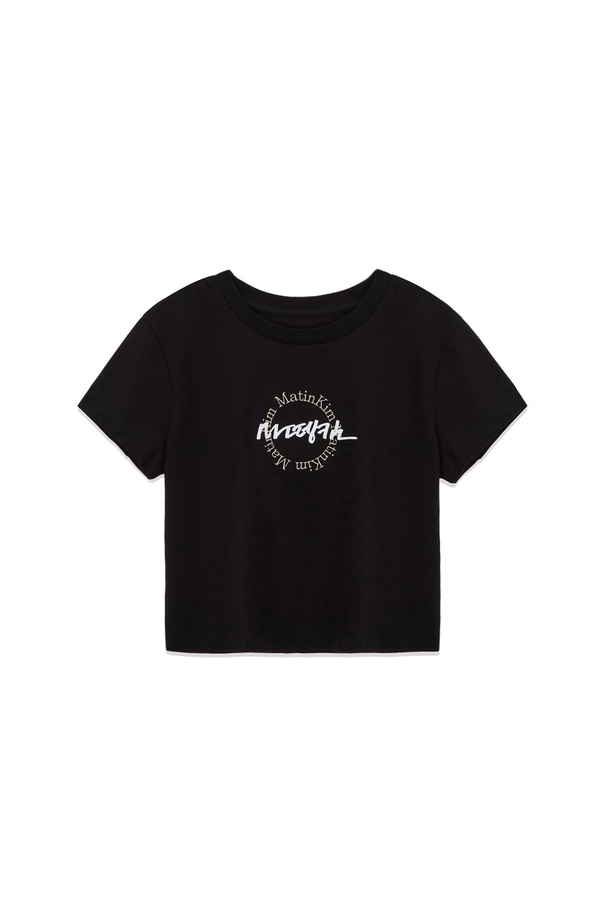 [matinkim] HANGEUL CIRCLE POINT LOGO TOP FOR WOMEN IN BLACK