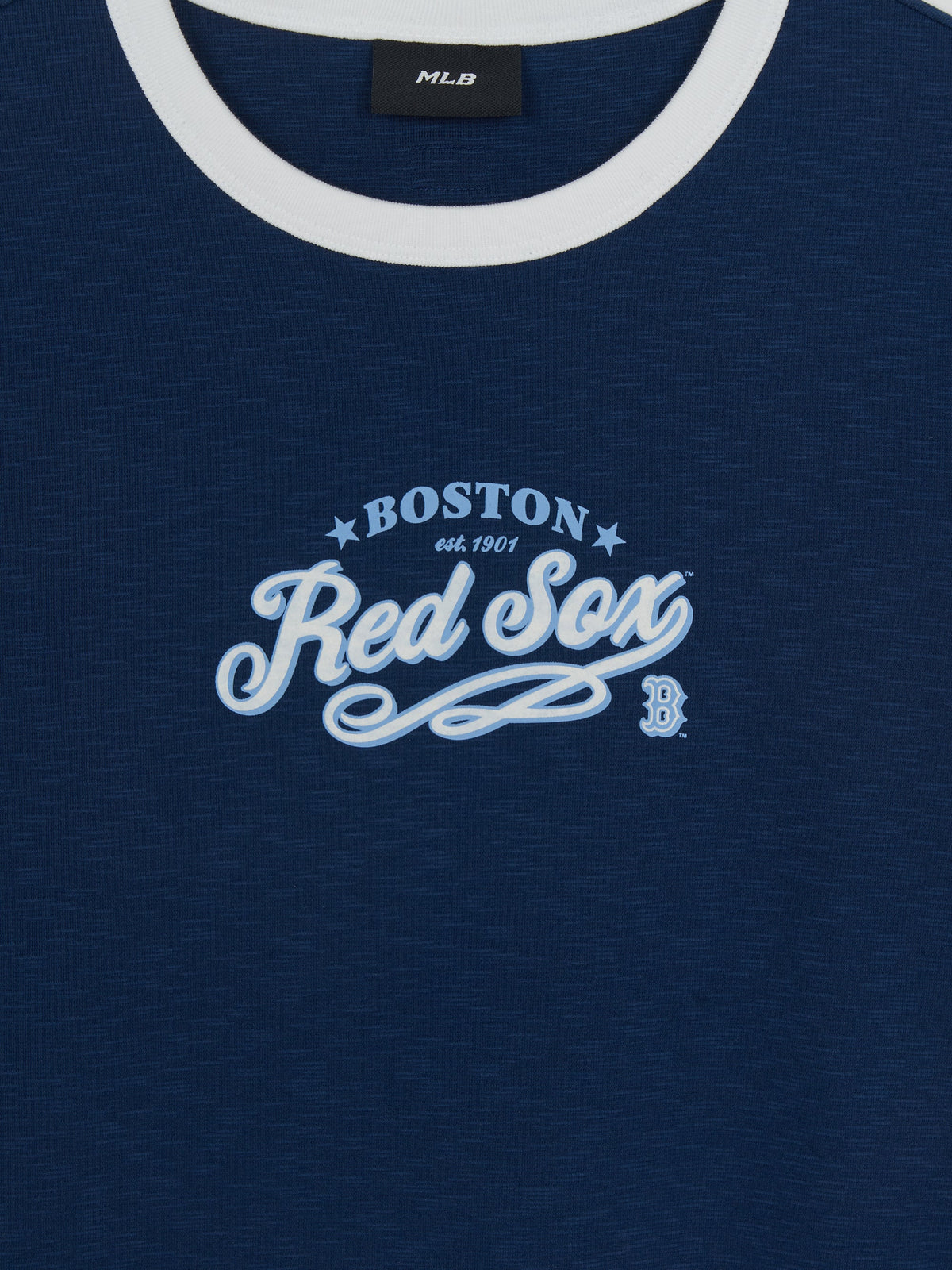 MLB Korea Women's Varsity Lettering Slim Slub Ringer T-shirts