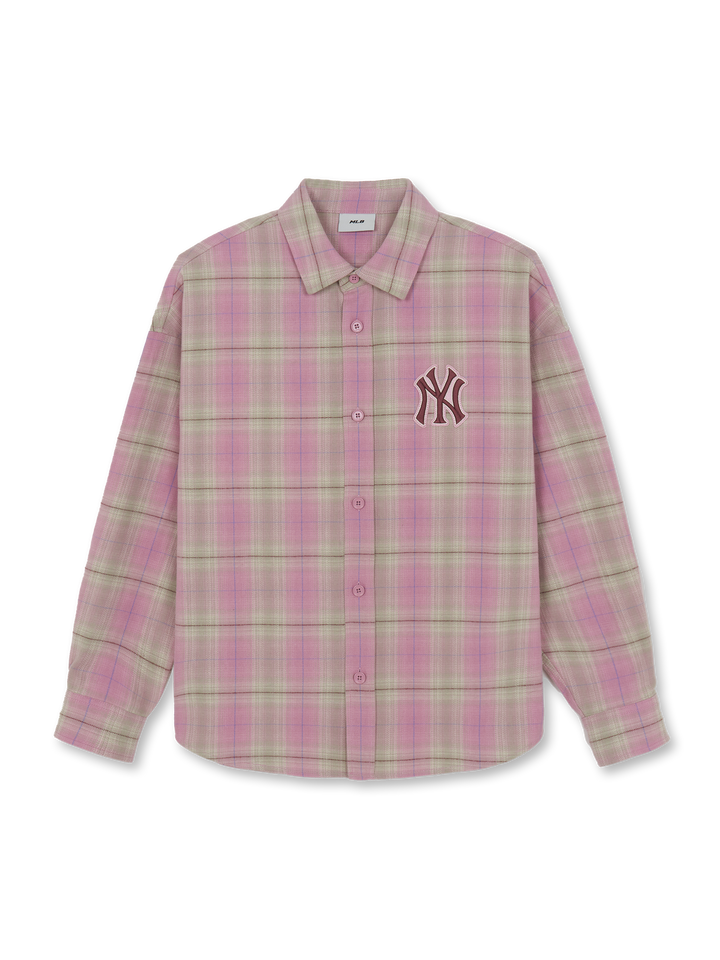 MLB Korea Basic Cotton Flannel Check Shirts
