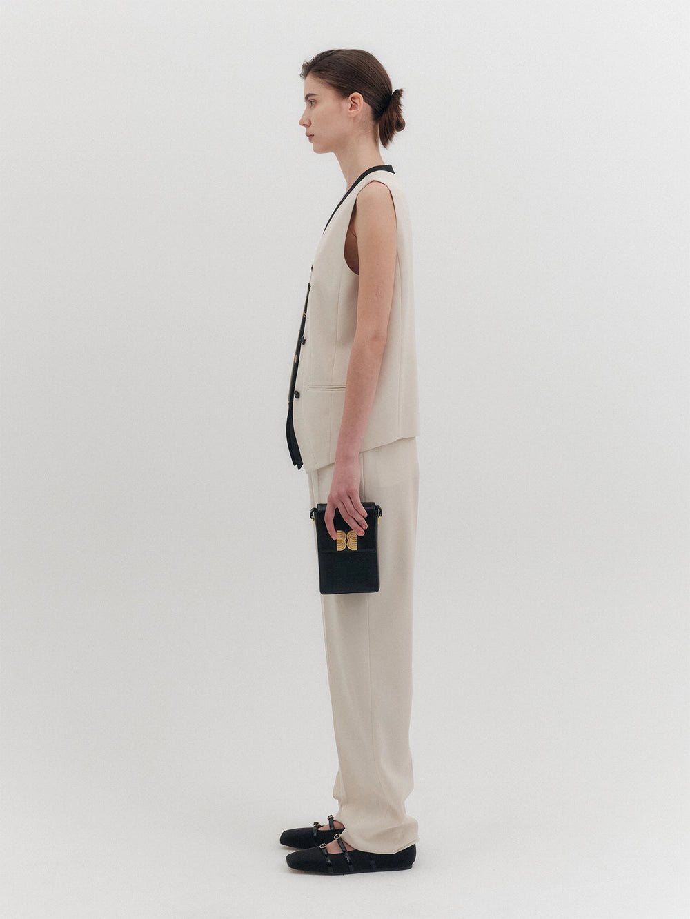 EENK Contrast Waist Pants - Ivory