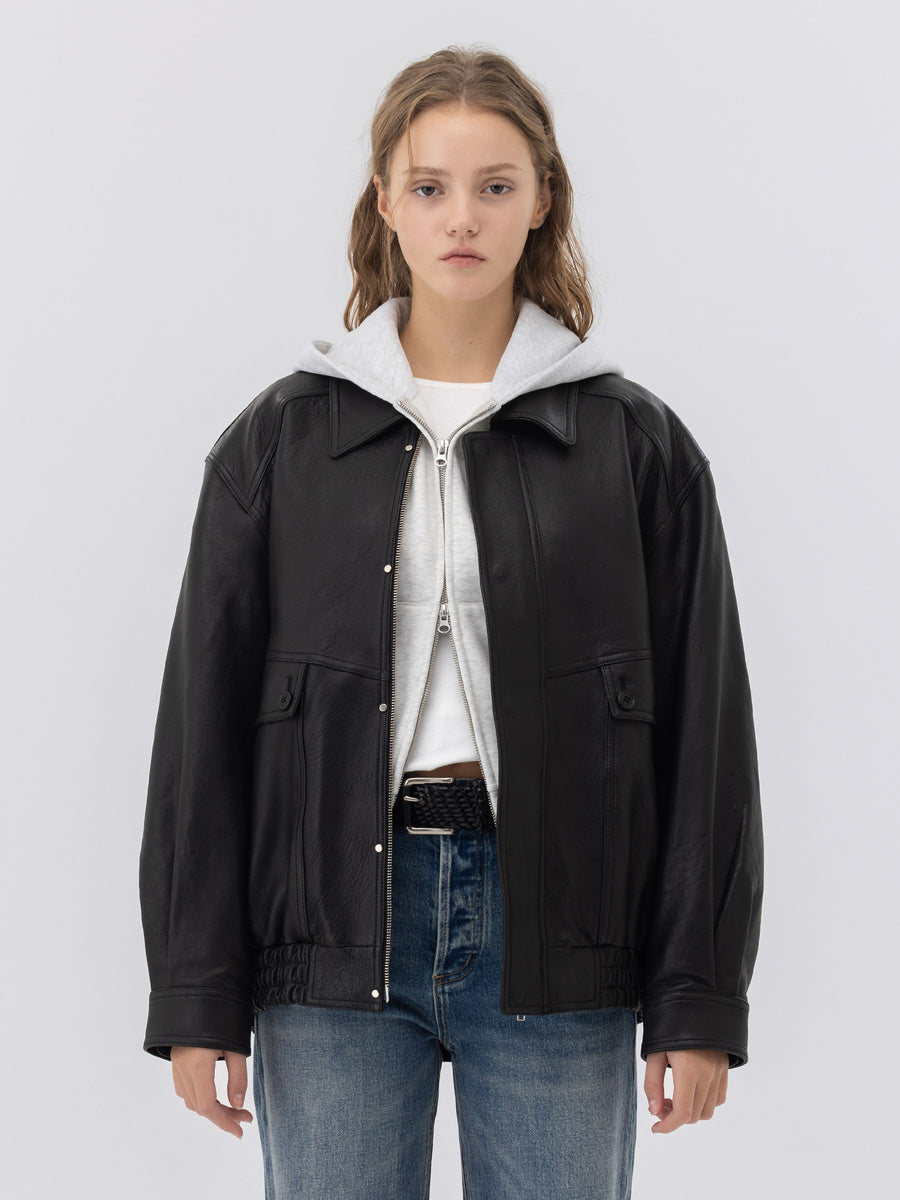 GLOWNY G Lambskin Leather Jacket (Black)