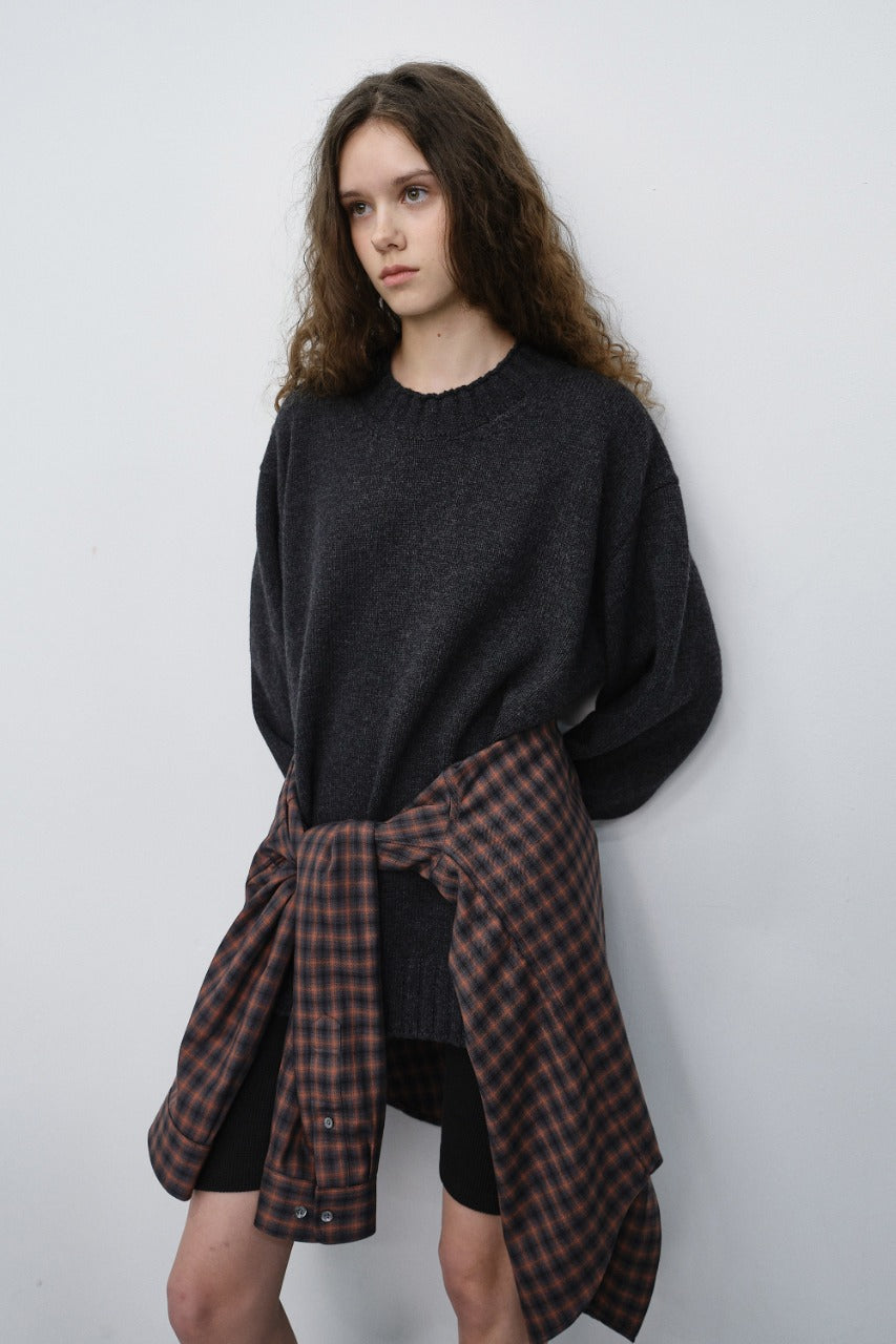Dunst Unisex Chunky Roll Neck Sweater Charcoal Grey
