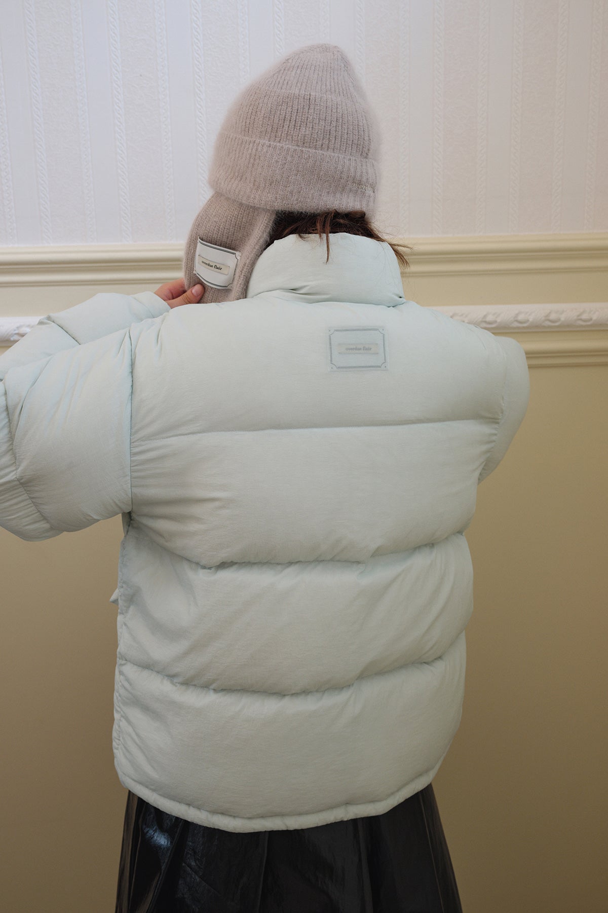 Overdueflair Sheer Quilted Down Jumper Light Blue
