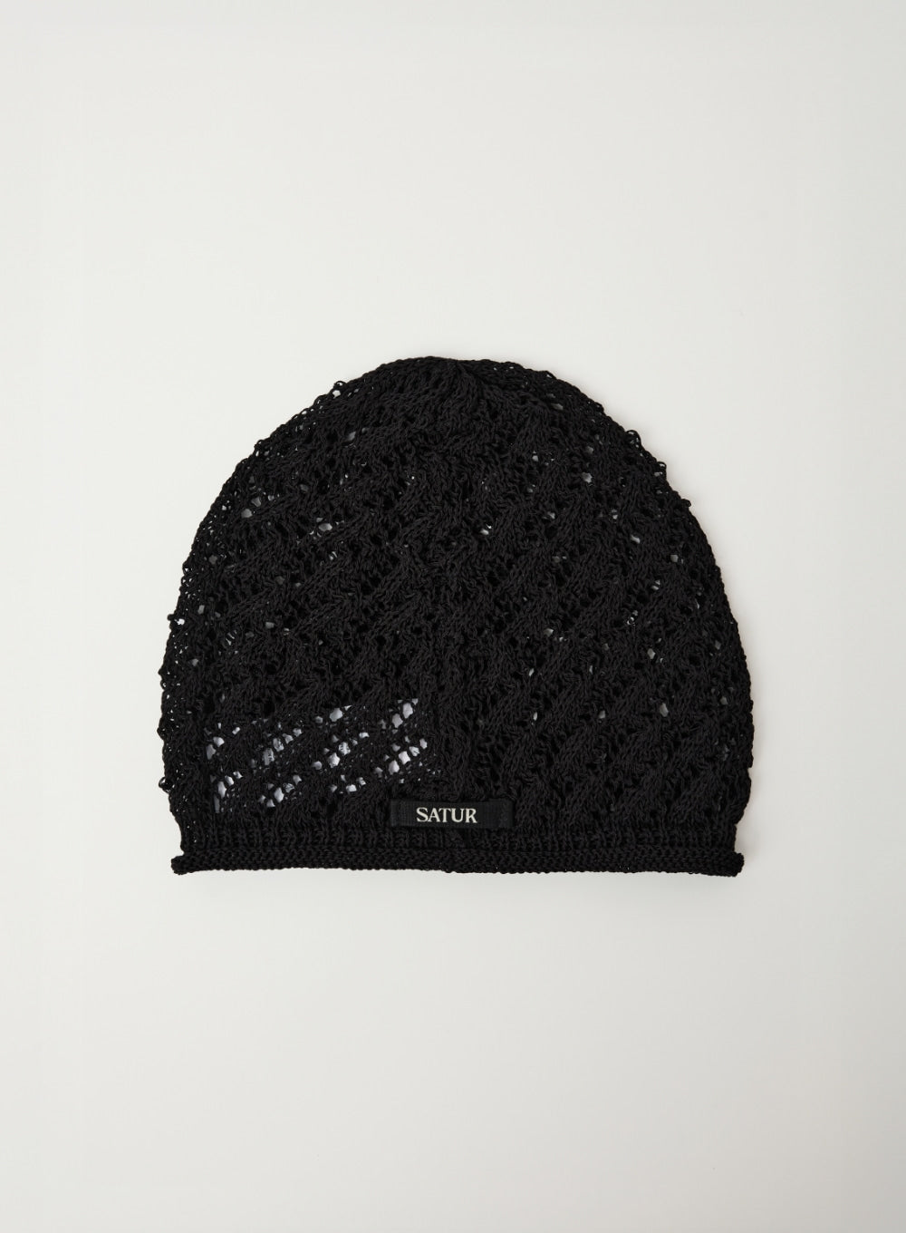 Satur (W) Crochet Knit Beanie - Black