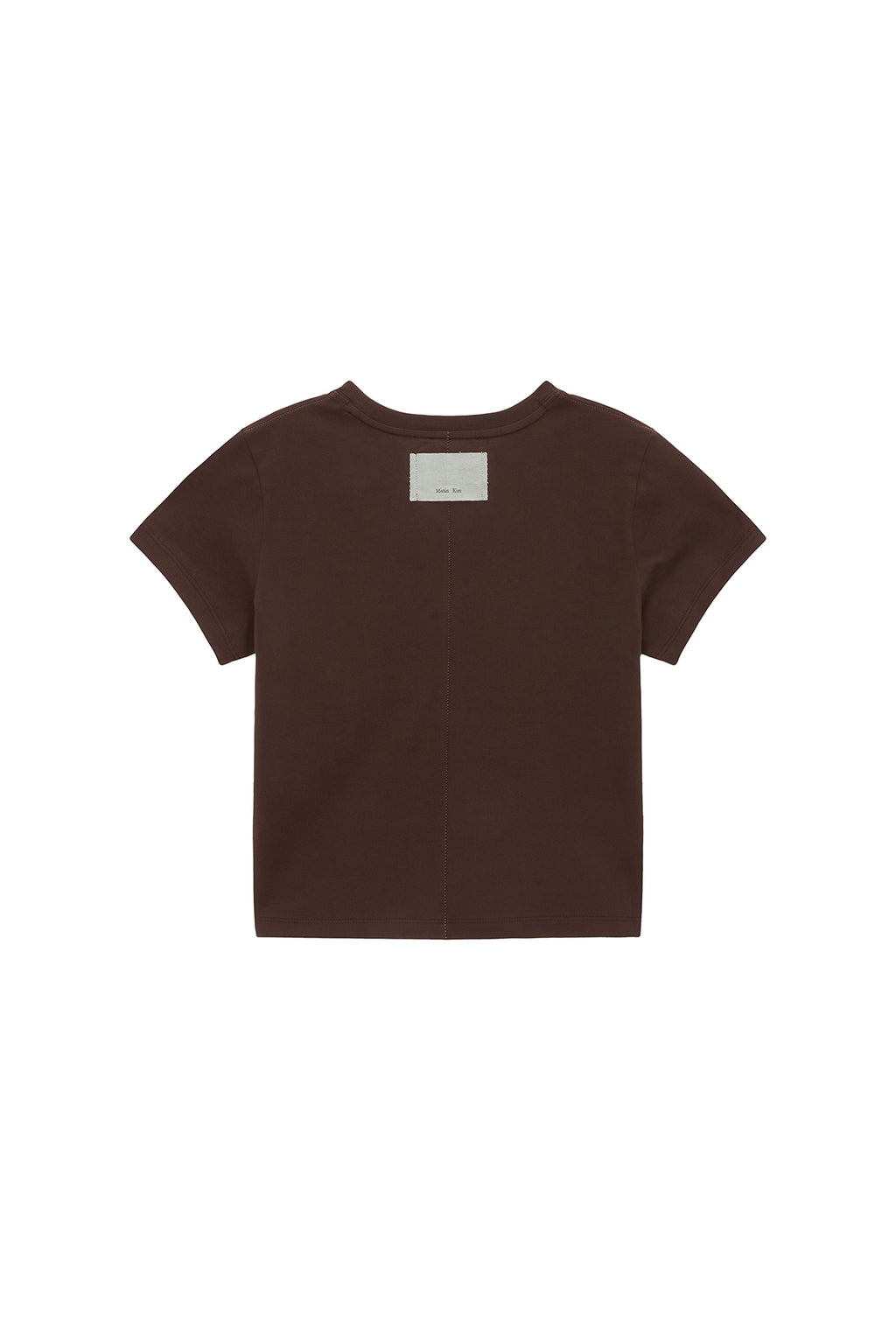 [matinkim] PRINT MIXED CROP TOP IN BROWN
