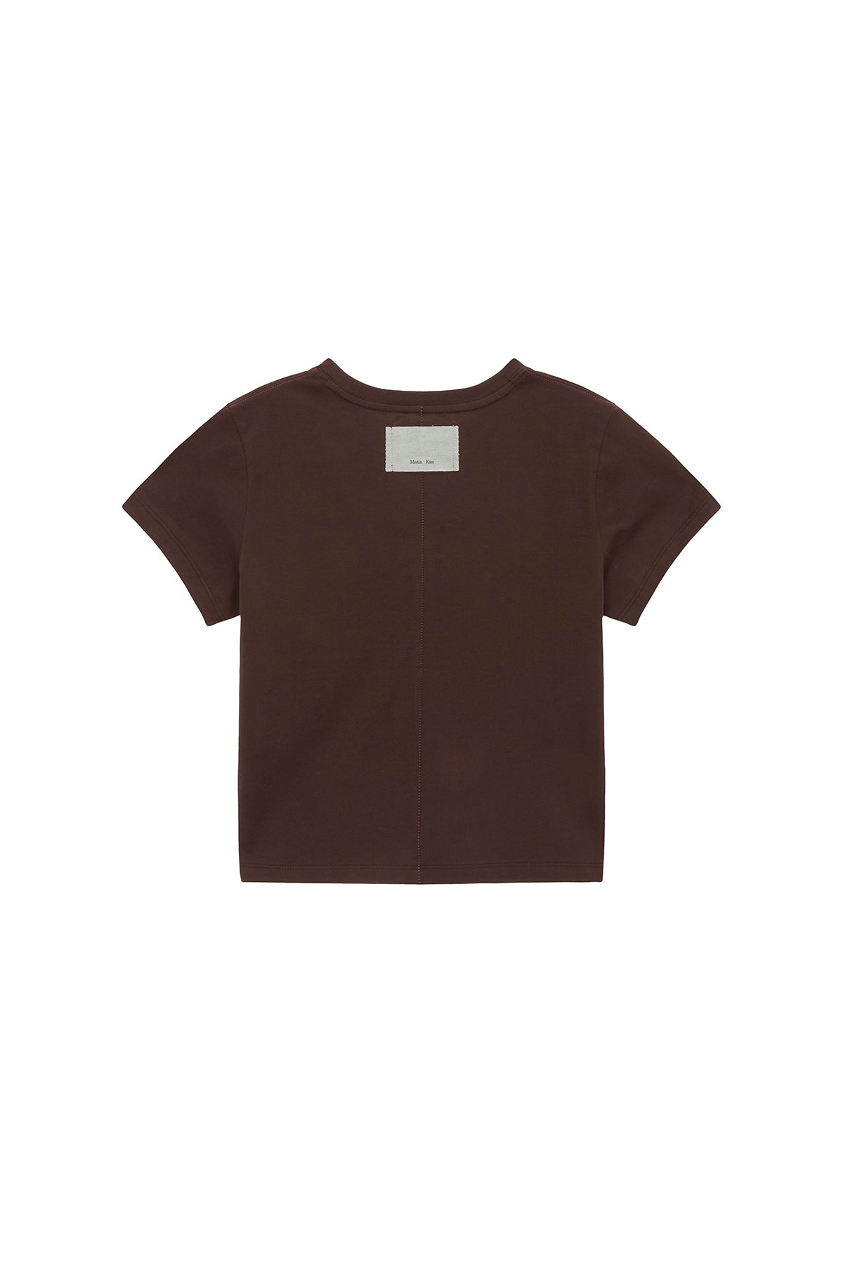 [matinkim] PRINT MIXED CROP TOP IN BROWN