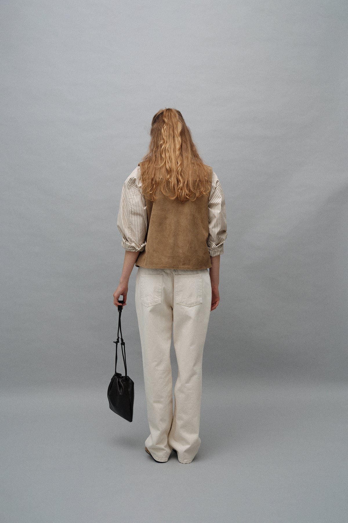 Nothing Written Western suede leather vest (Camel)