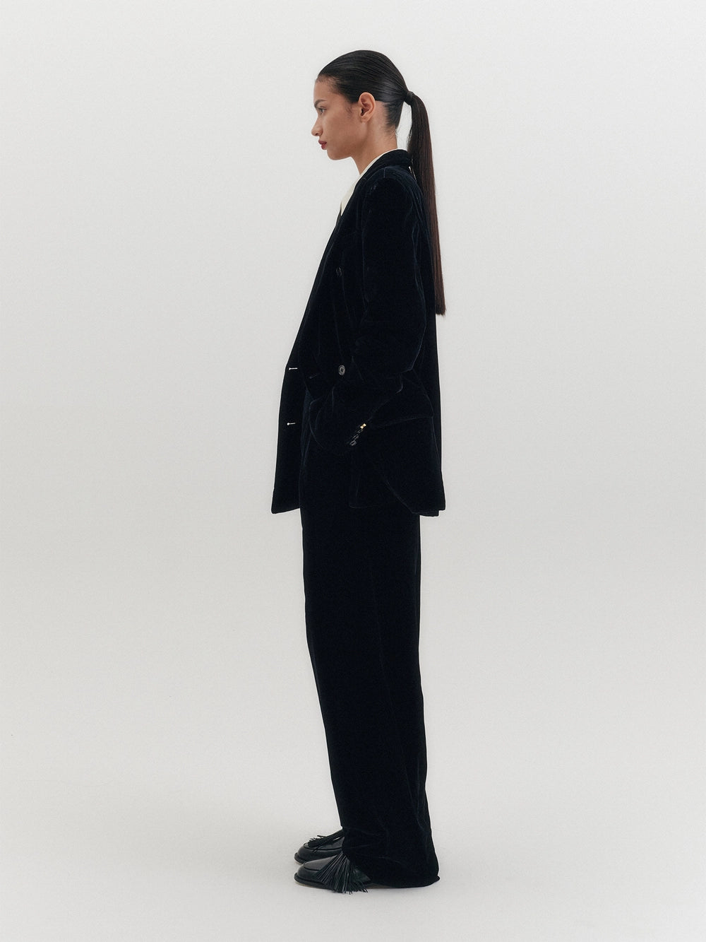 EENK Velvet Straight Pants - Black