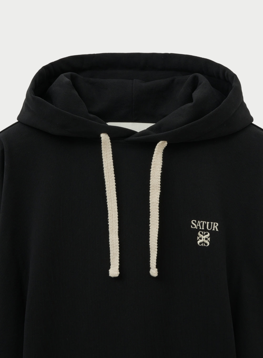 [satur] Apero Loose Fit Tuck Pocket Hoodie - Black