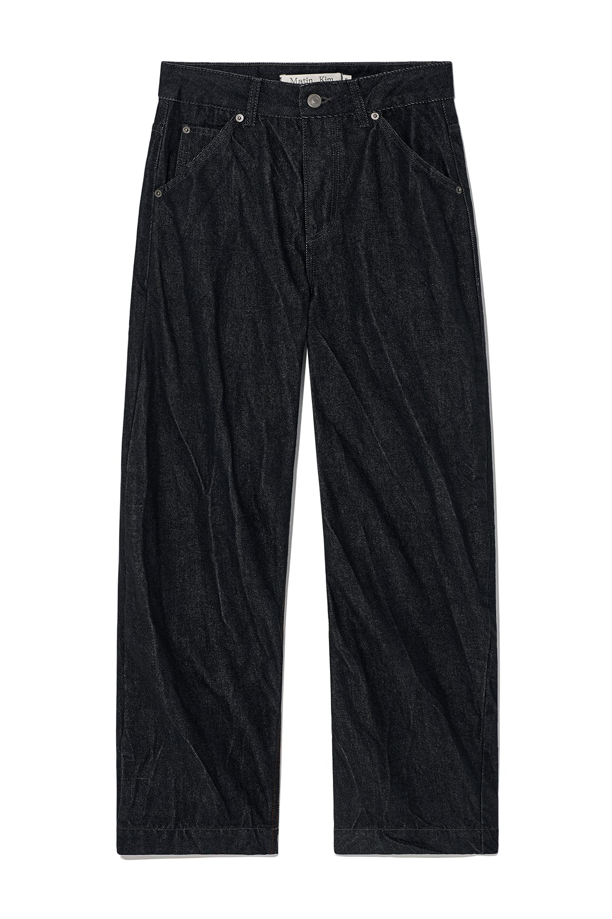 Matinkim Stitch Point Crinkle Denim Pants IN Black